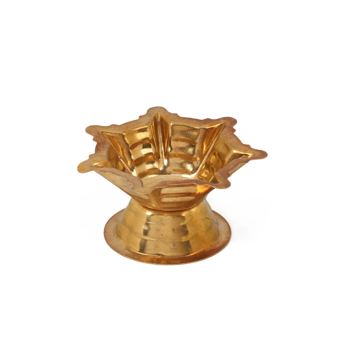Brass Seven Star Deep - 1 x 2 Inches | Brass Lamp/ 7 Star Diya/ Vilakku for Pooja/20 Gms Approx - Image 2