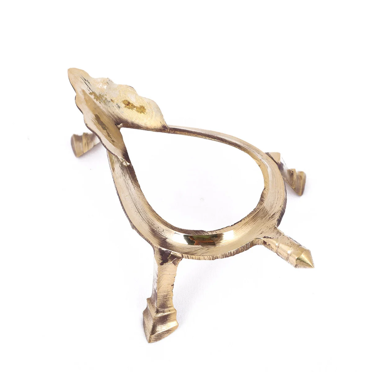 Brass Shankh Stand - 2.5 X 6 Inches | Shankh Rakhne Ka Stand/ Brass Shankh Holder/ Conch Stand For Pooja - Image 2