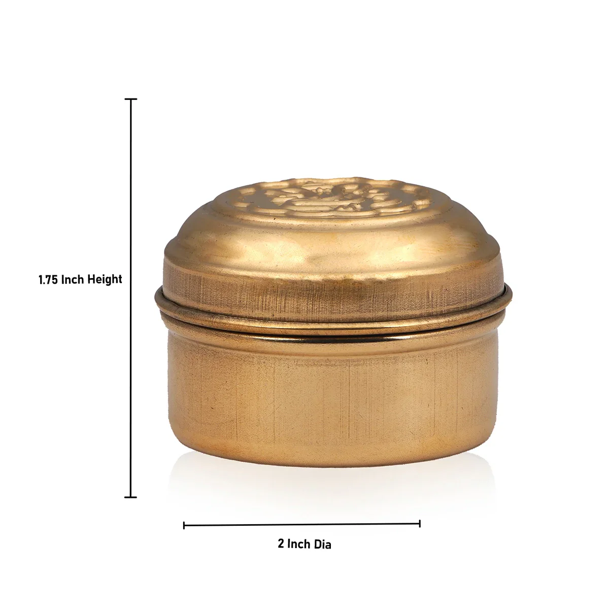 Brass Tiffin Box - 1.75 x 2 Inches | Brass Box/ Brass Box with Lid for Home/ 20 Gms Approx - Image 4