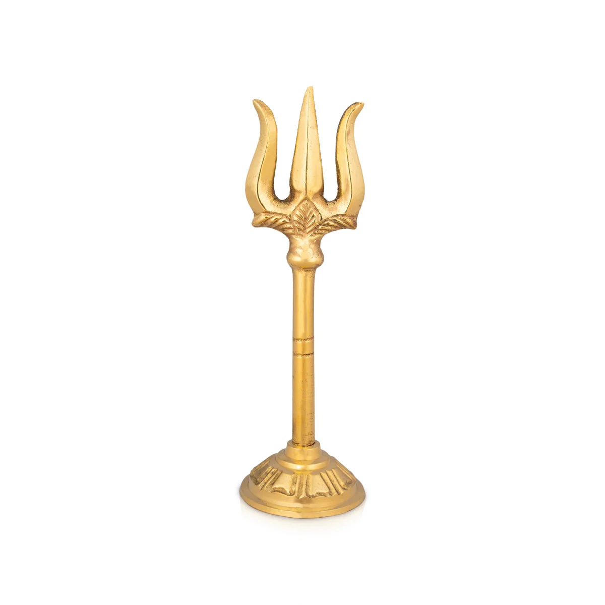 Brass Trishul With Peedam - 4 X 1.25 Inches | Soolam/ Brass Astra/ Trident With Stand For Pooja & Temple - Image 4