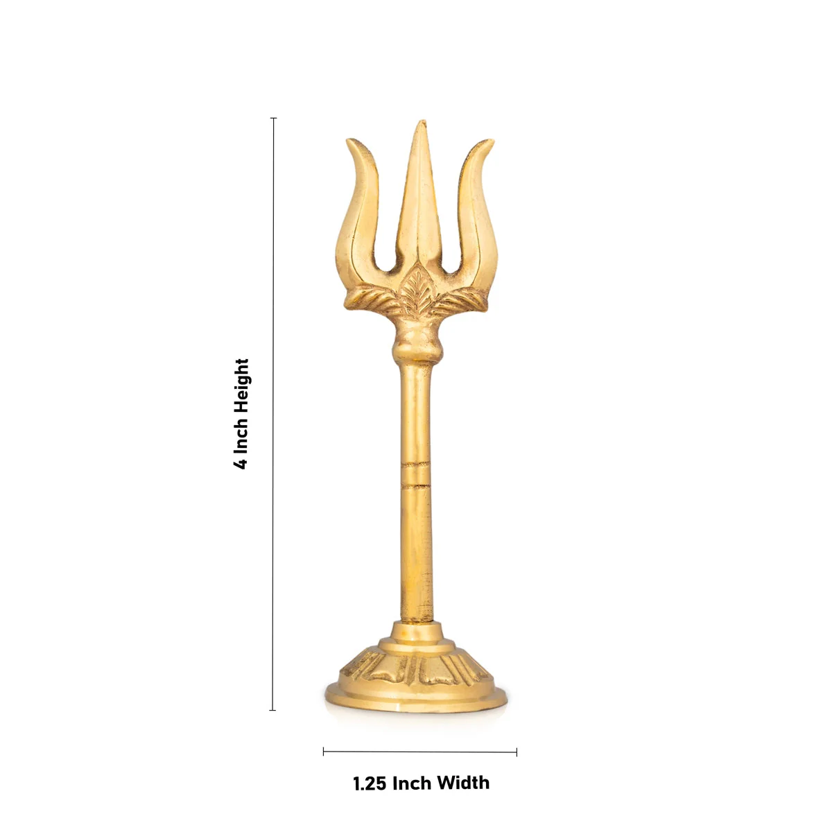 Brass Trishul With Peedam - 4 X 1.25 Inches | Soolam/ Brass Astra/ Trident With Stand For Pooja & Temple - Image 6
