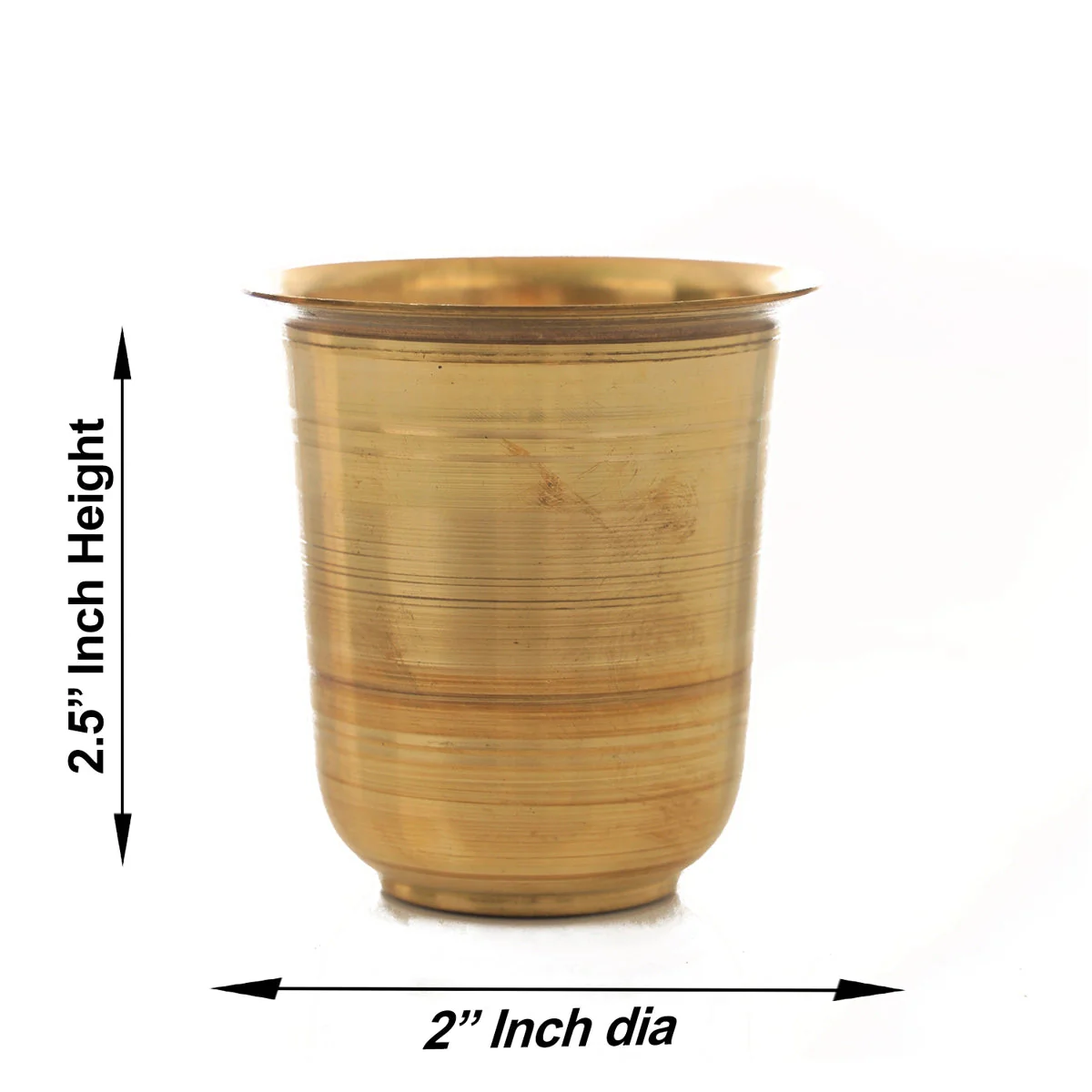 Brass Tumbler - 2.5 x 2 Inches | Brass Cup/ Coffee Tumbler For Traditional Drinking - Image 2