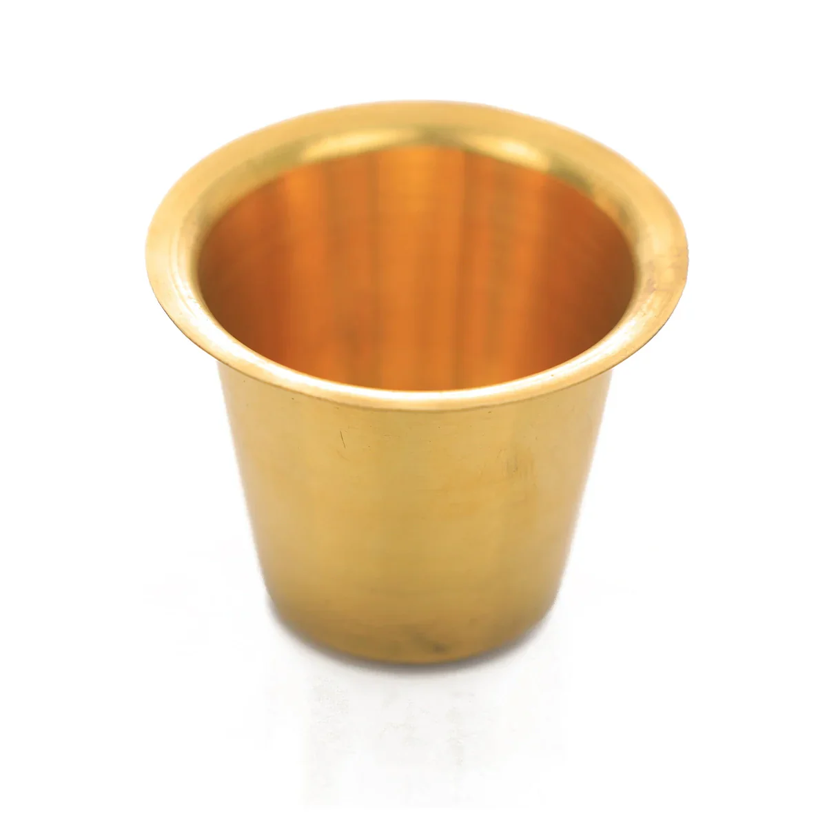 Brass Tumbler - 2.5 x 3 Inches | Brass Coffee Tumbler/ Brass Cup for Home/ 40 Gms Approx - Image 2