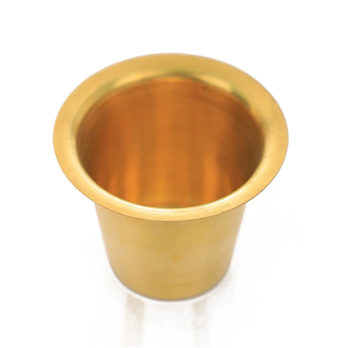 Brass Tumbler - 2.5 x 3 Inches | Coffee Tumbler/ Brass Cup for Home/ 45 Gms Approx - Image 2