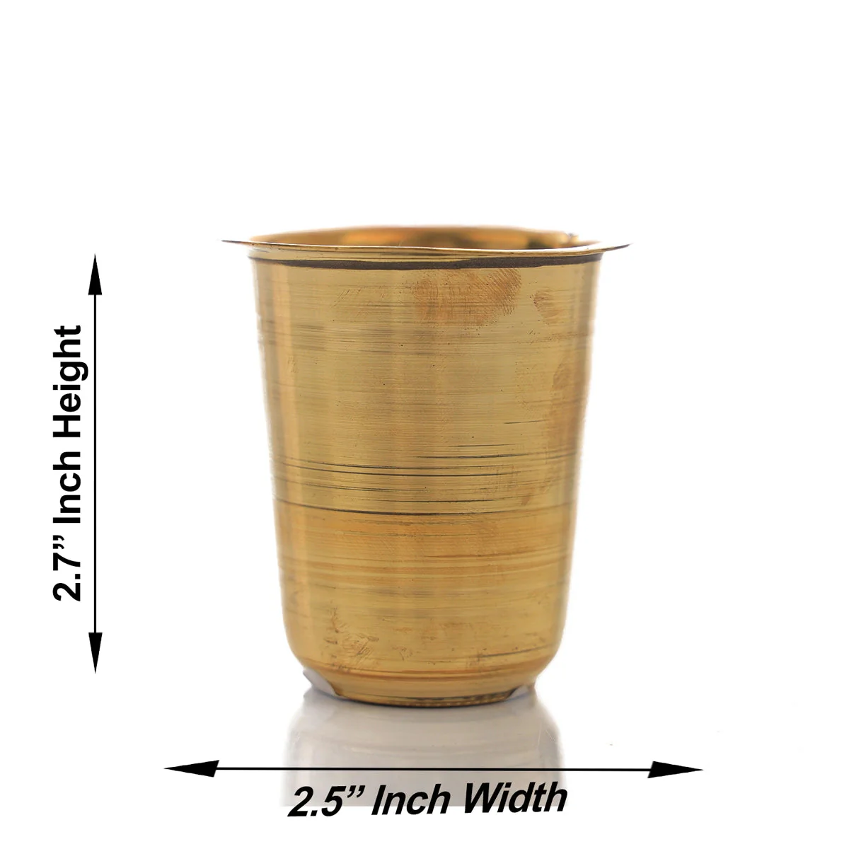 Brass Tumbler - 2.7 x 2.5 Inches | Brass Cup/ Coffee Tumbler For Daily Use & Ritual Serving - Image 2