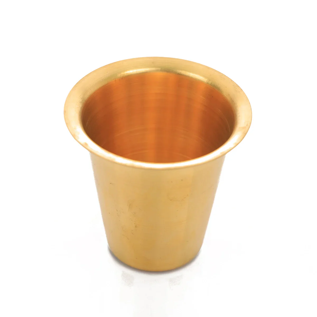 Brass Tumbler - 3 x 3 Inches | Coffee Tumbler/ Brass Cup for Home/ 60 Gms Approx - Image 2