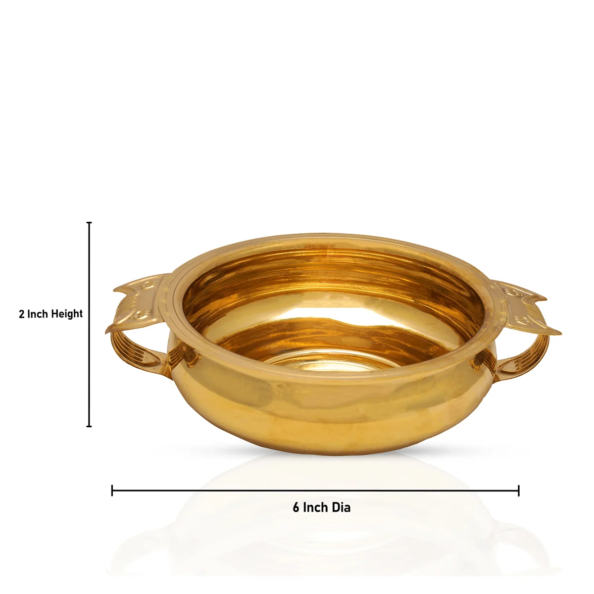 Brass Urli - 2 x 6 Inches | Brass Uruli/ Flower Pot for Pooja/ 110 Gms Approx - Image 4