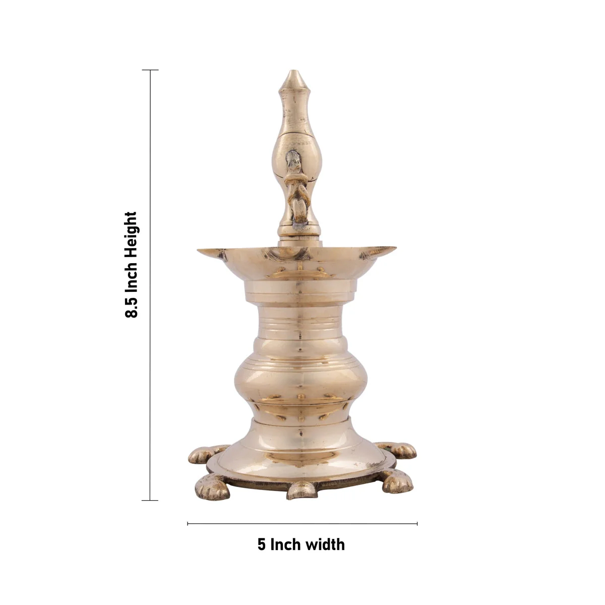 Brass Vastu Deep - 8.5 x 5 Inches | Brass Vilakku/ Brass Lamp for Pooja - Image 4