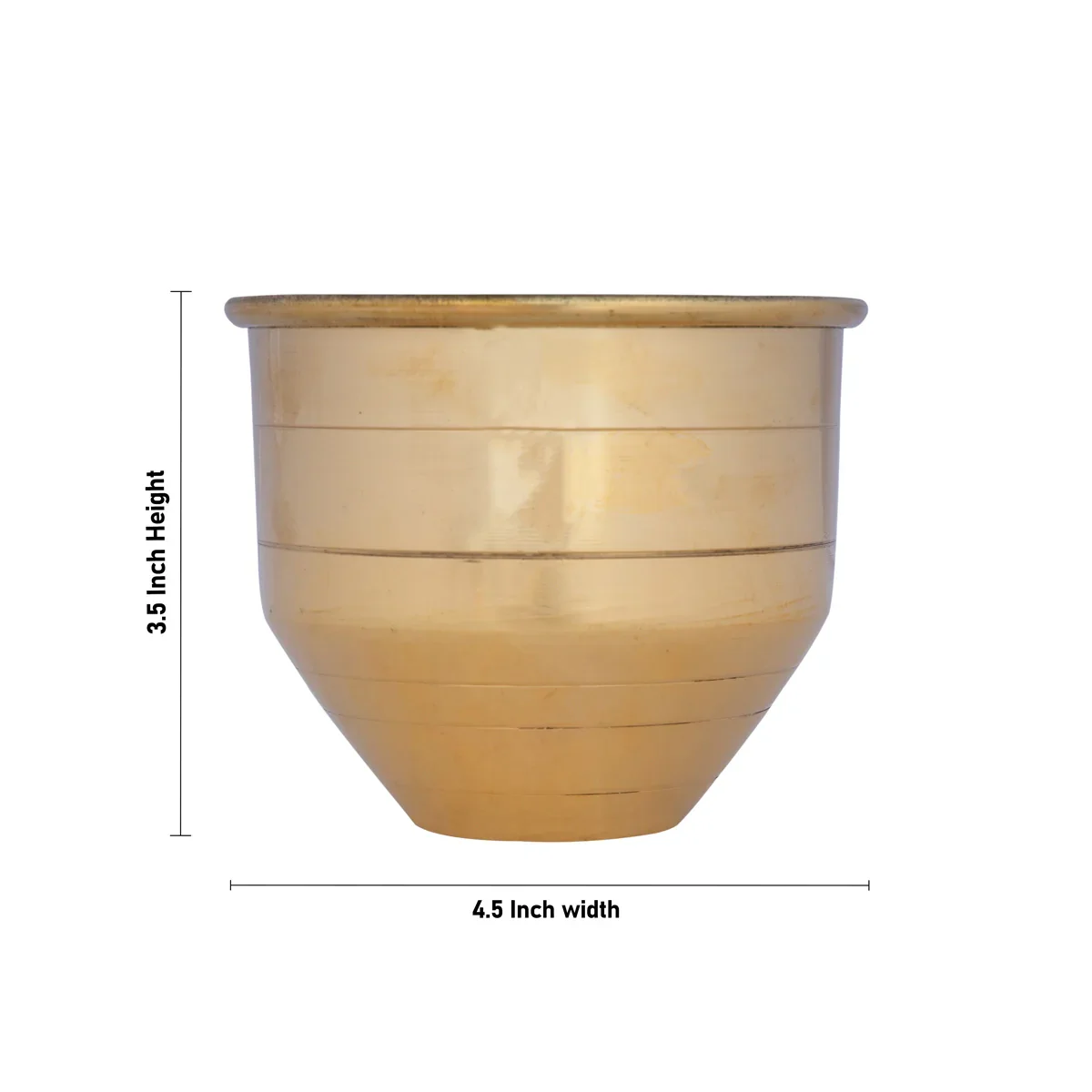 Brass Vattil - 3.5 x 4.5 Inches | Brass Vessel/ Puja Patra/ Brass Bowl for Pooja/ 175 Gms Approx - Image 4