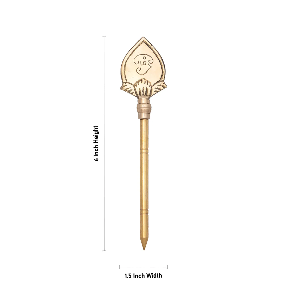 Brass Vel - 6 x 1.5 Inches | Brass Astra/ Murugan Vel for Deity - Image 3