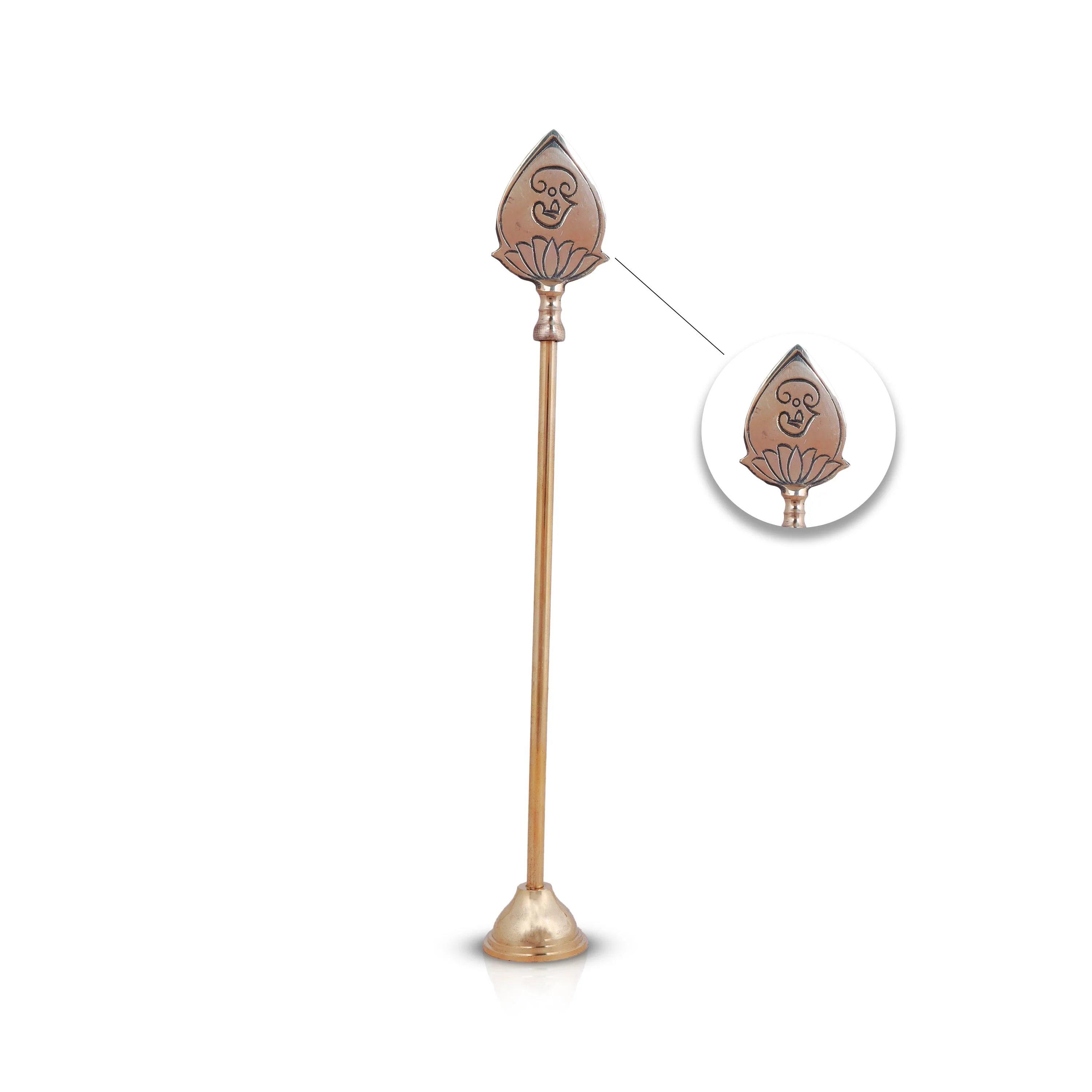 Brass Vel With Base - 12 X 2 Inches | Murugan Vel/ Lord Muruga Vel For Pooja - Image 3