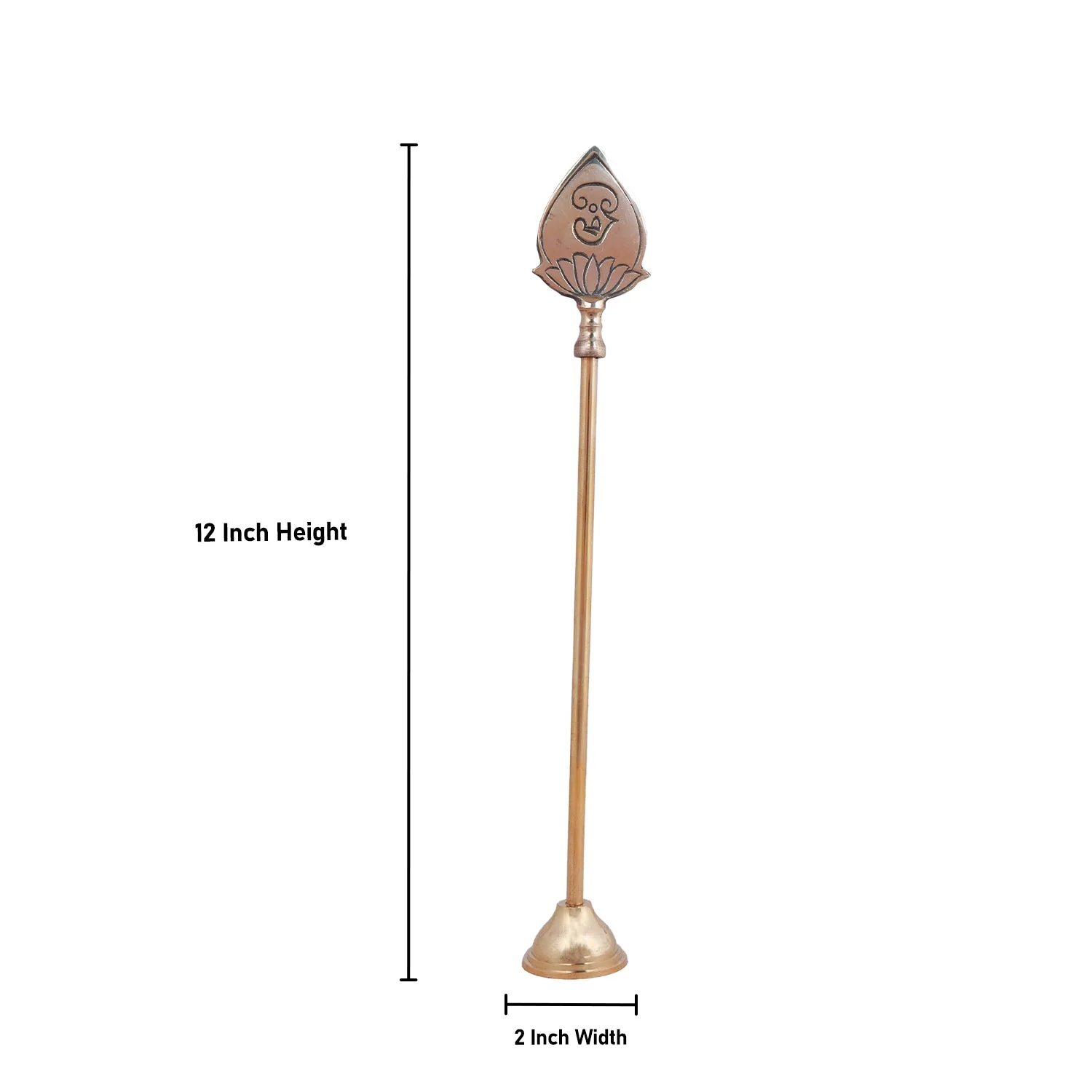 Brass Vel With Base - 12 X 2 Inches | Murugan Vel/ Lord Muruga Vel For Pooja - Image 4
