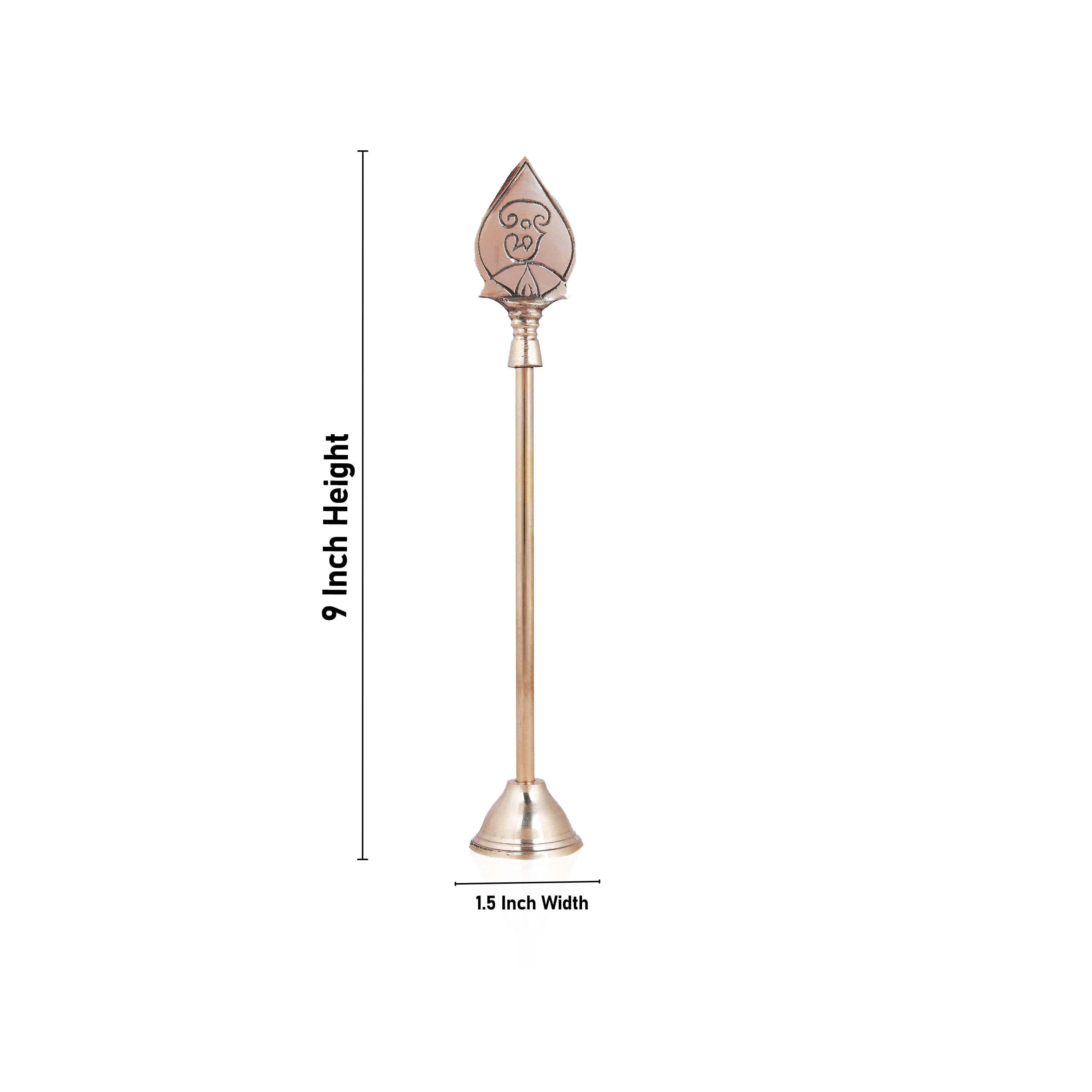 Brass Vel With Base - 9 X 1.5 Inches | Lord Muruga Vel/ Murugan Vel For Temple Pooja - Image 3