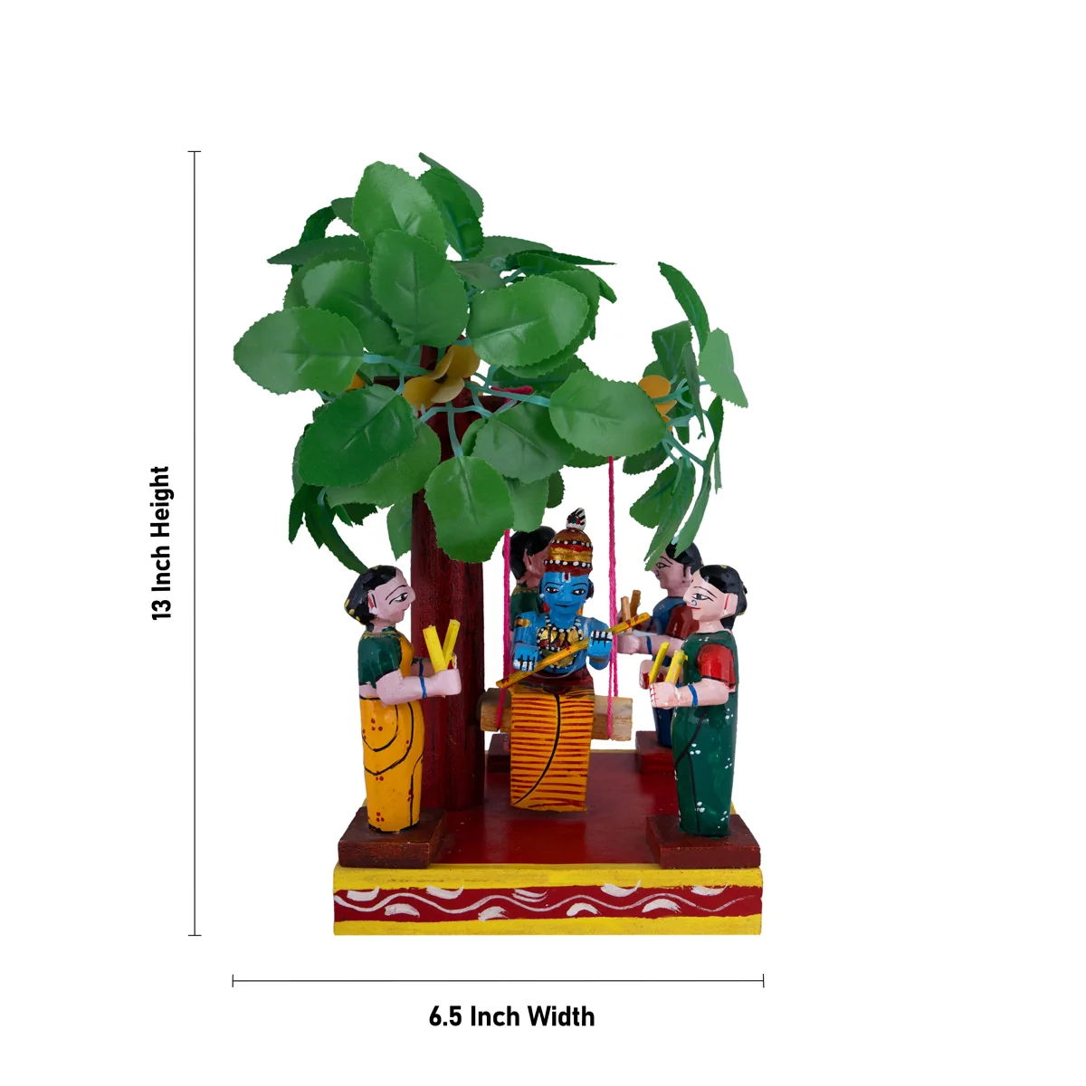 Brindhavanam Wooden Golu Bommai Set - 13 x 6.5 Inches | Giri Golu Doll/ Navaratri Golu Bomma/ Gombe/ Bommai - Image 5