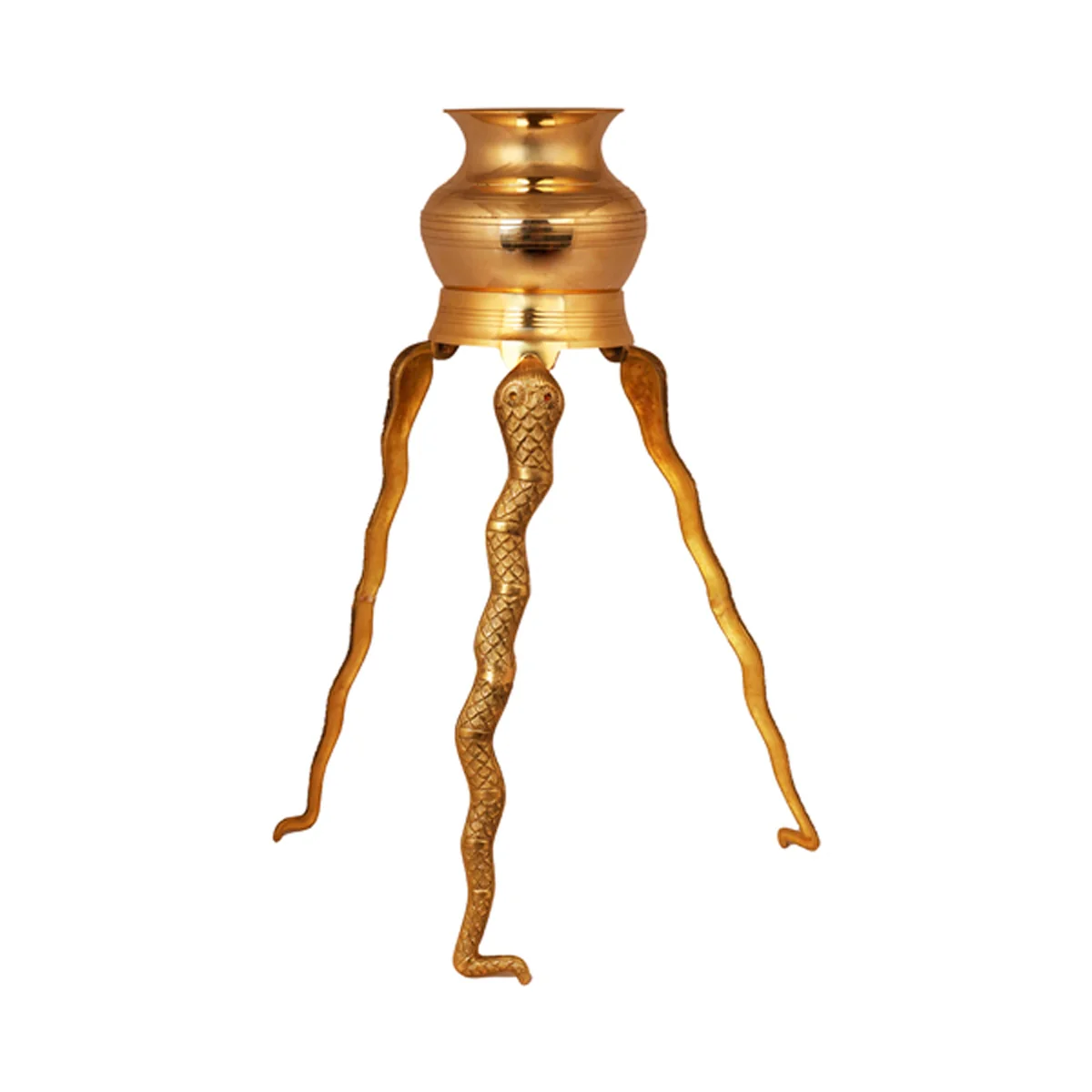 Abhishek Loti With Jaladhari Stand - 7 x 6 Inches | Brass Lota With Tripai Stand for Pooja/ 360 Gms Approx - Image 4