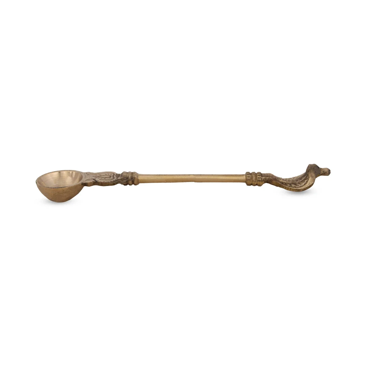 Brass Achmani - 8 Inches | Uddharani/ Nag Design Handle Pali Spoon for Pooja/ 86 Gms Approx - Image 2