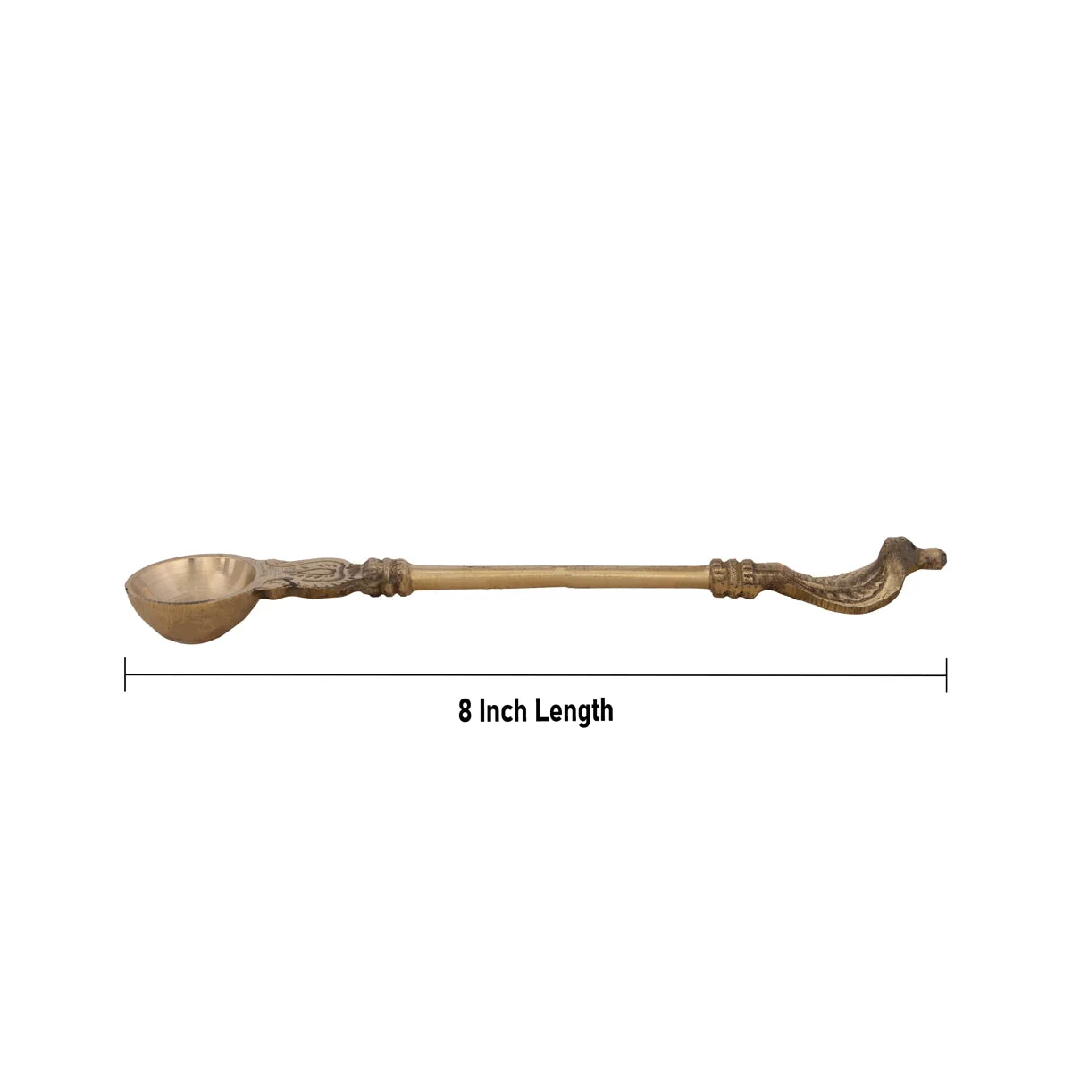 Brass Achmani - 8 Inches | Uddharani/ Nag Design Handle Pali Spoon for Pooja/ 86 Gms Approx - Image 3