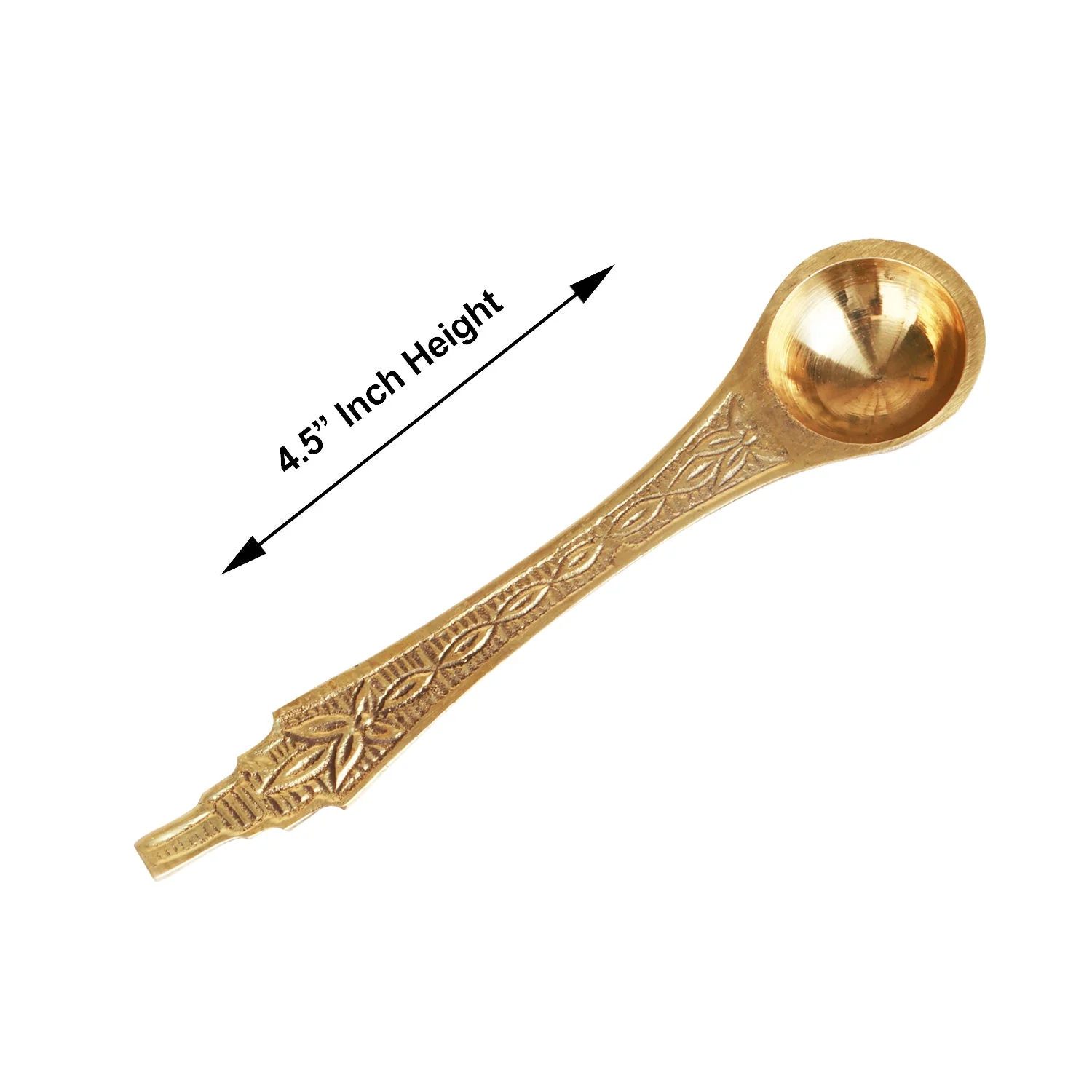 Brass Achmani - 4.5 Inches | Uddharani/ Pali Spoon for Pooja/ 10 Gms Approx - Image 2