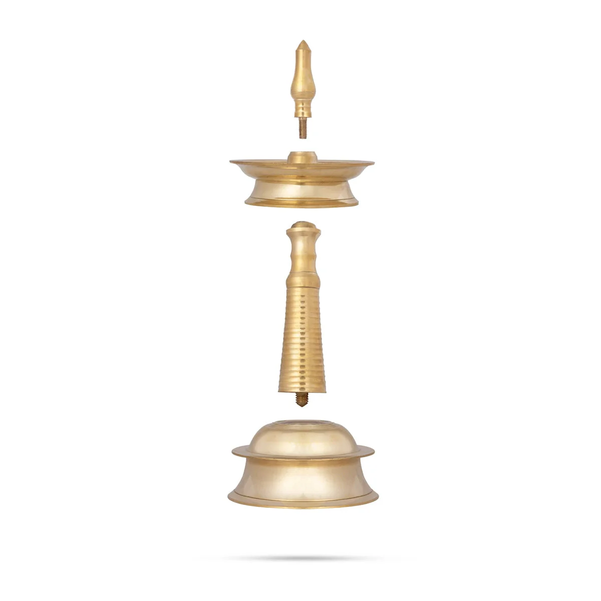 Kerala Vilakku - 10 x 4 Inches | Brass Deepam/ Kerala Lamp/ Kerala Kuthu Vilakku for Pooja/ 580 Gms Approx - Image 3