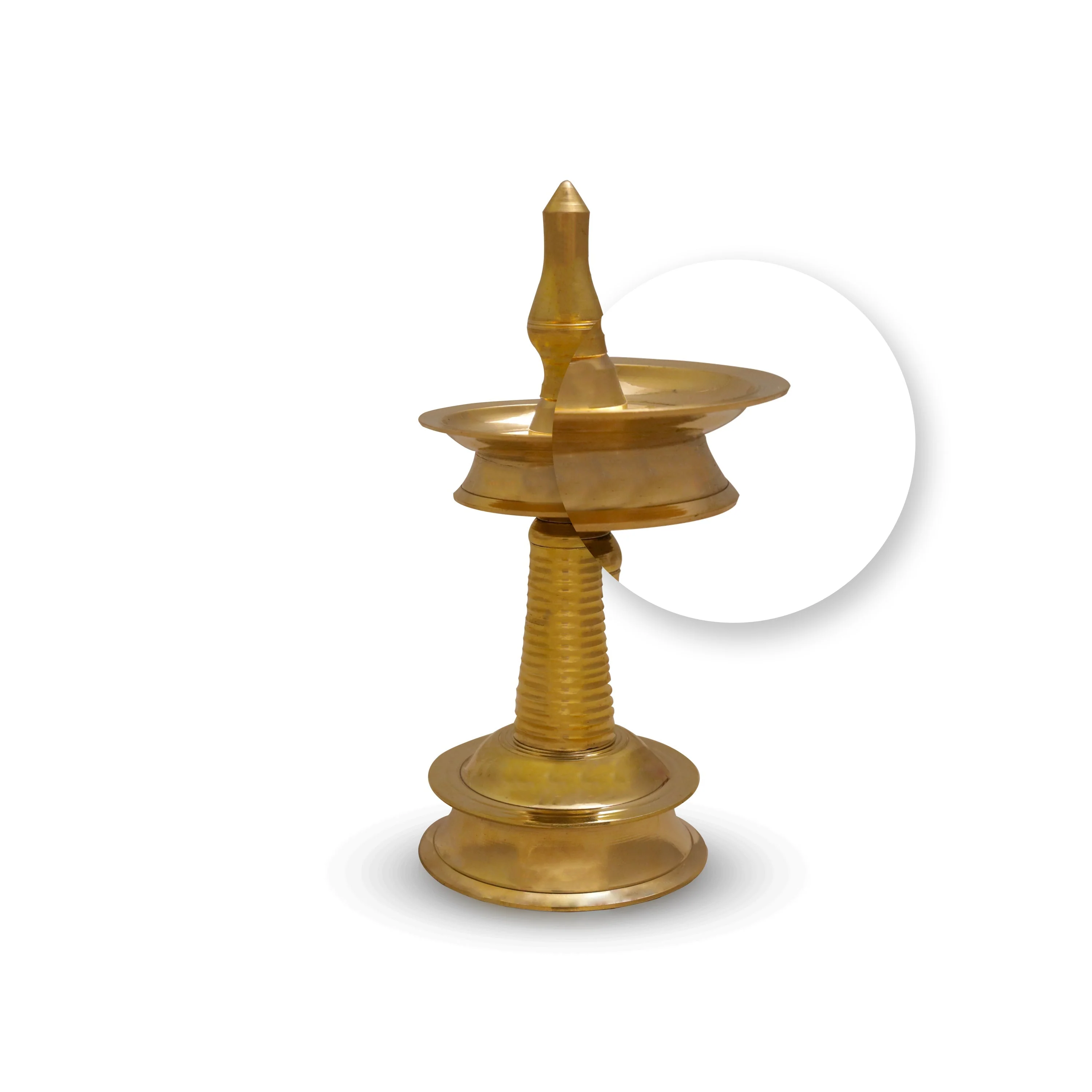 Kerala Vilakku - 7.5 x 3.5 Inches | Kerala Kuthu Vilakku/ Brass Lamp for Pooja/ 530 Gms Approx - Image 3
