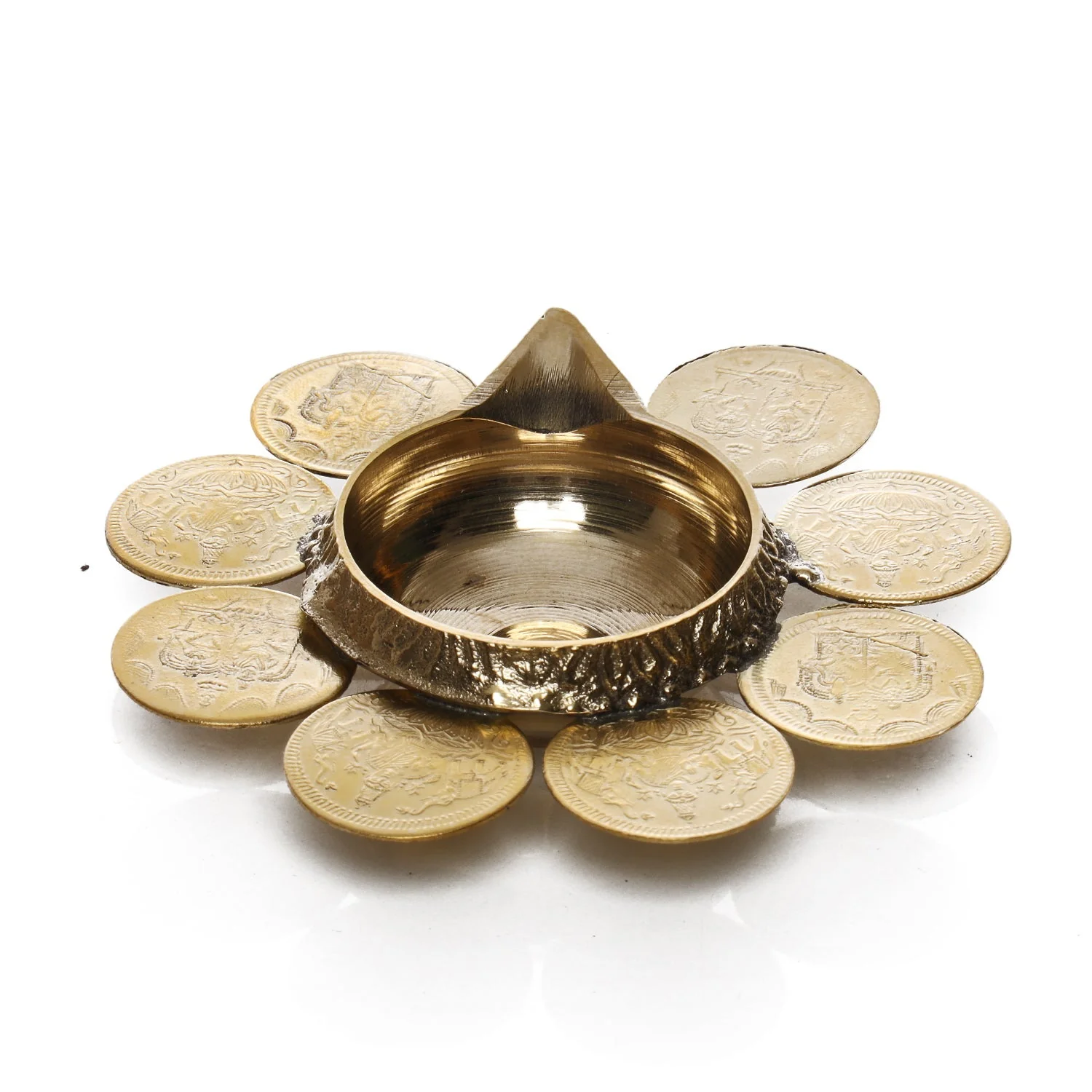 Kubera Deepam - 8 Coin | Coin Lakshmi Kubera Vilakku/ Brass Kuber Diya for Pooja - Image 4