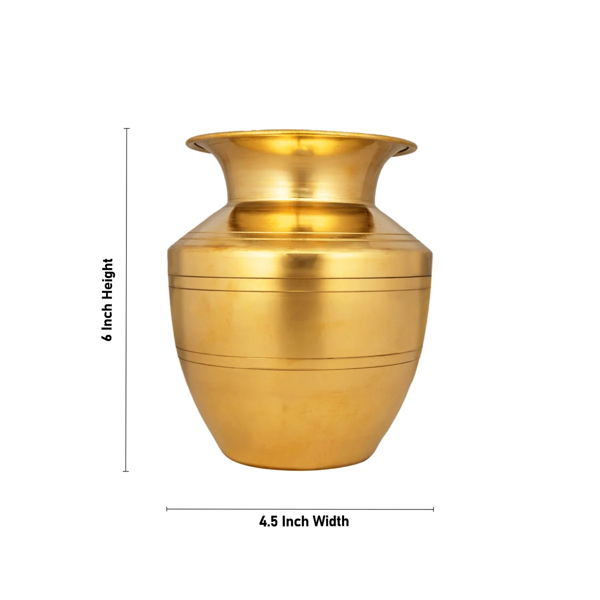 Brass Lota - 6 x 4.5 Inches | Vaishnav Pooja Pot/ Brass Chombu/ Iyengar Brass Kalash for Home - Image 3