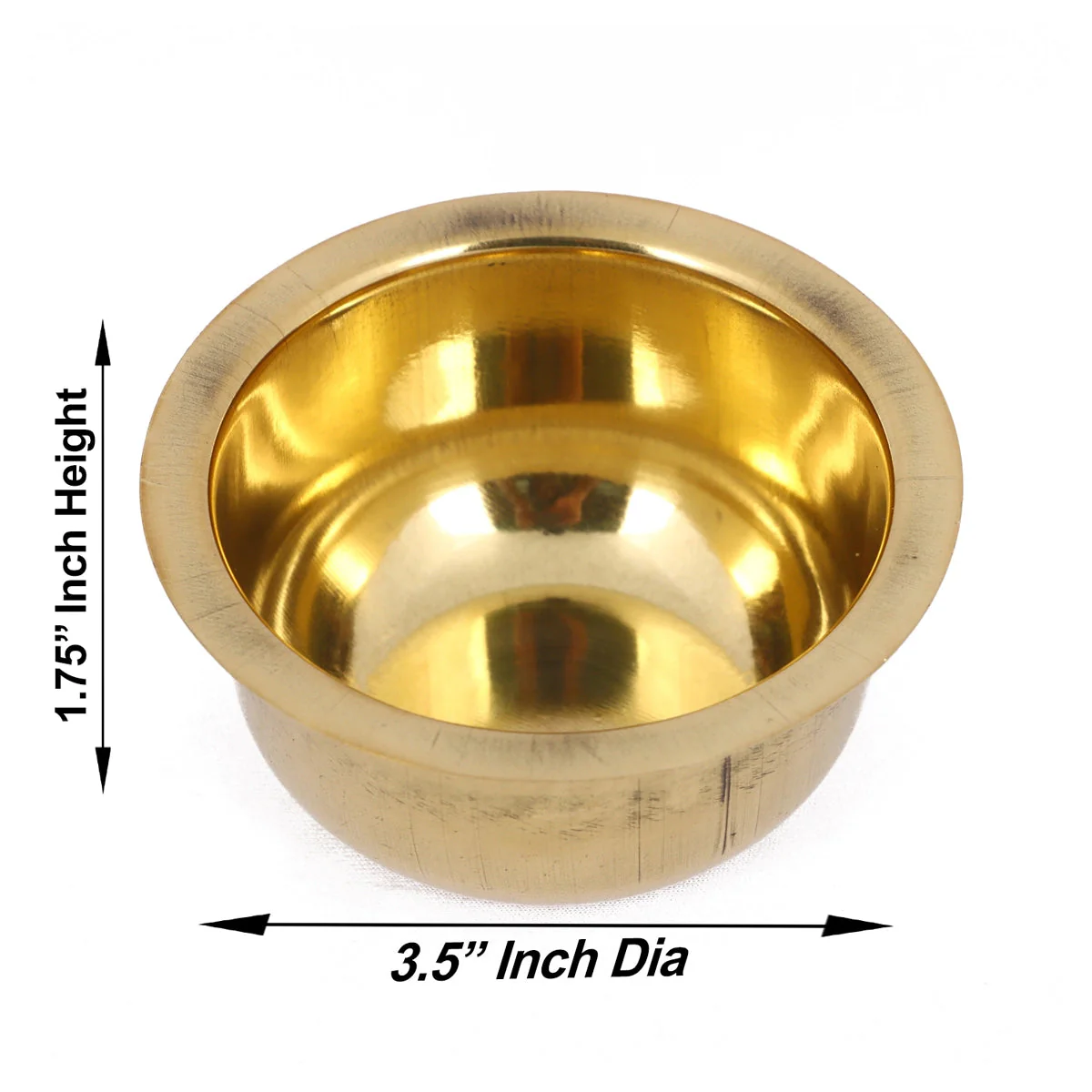 Brass Cup - 1.75 x 3.5 Inches | Brass Bowl/ Pooja Bowl/ Pooja Cup for Home - Image 2