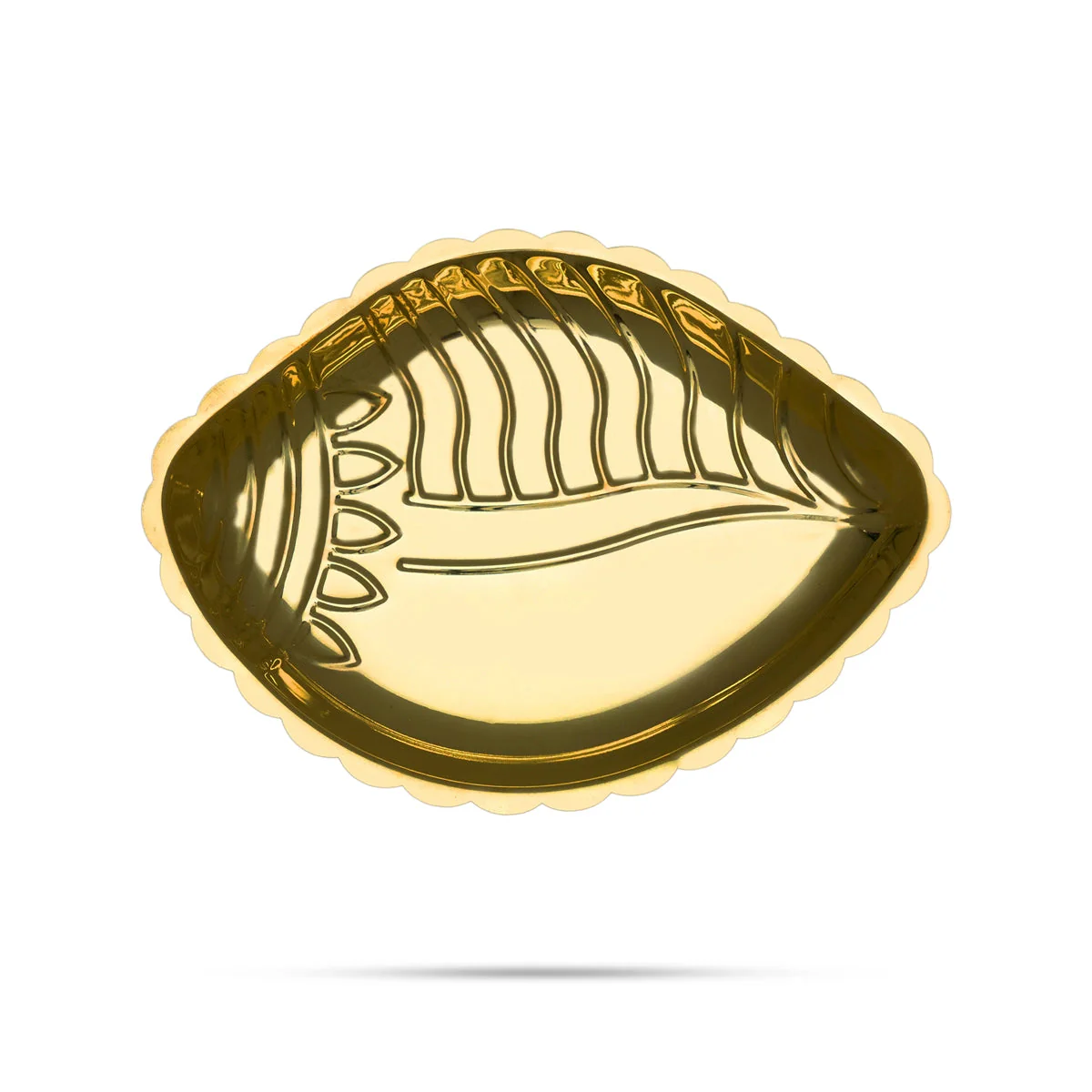 Brass Shankh Plate - 0.5 x 7 Inches | Puja Plate/ Sangu Design Thali Tray for Home - Image 2