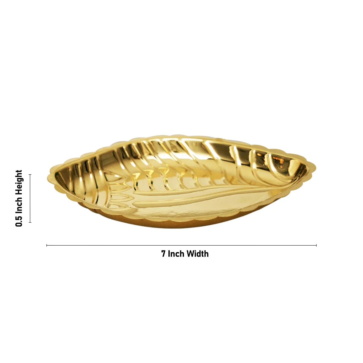 Brass Shankh Plate - 0.5 x 7 Inches | Puja Plate/ Sangu Design Thali Tray for Home - Image 3