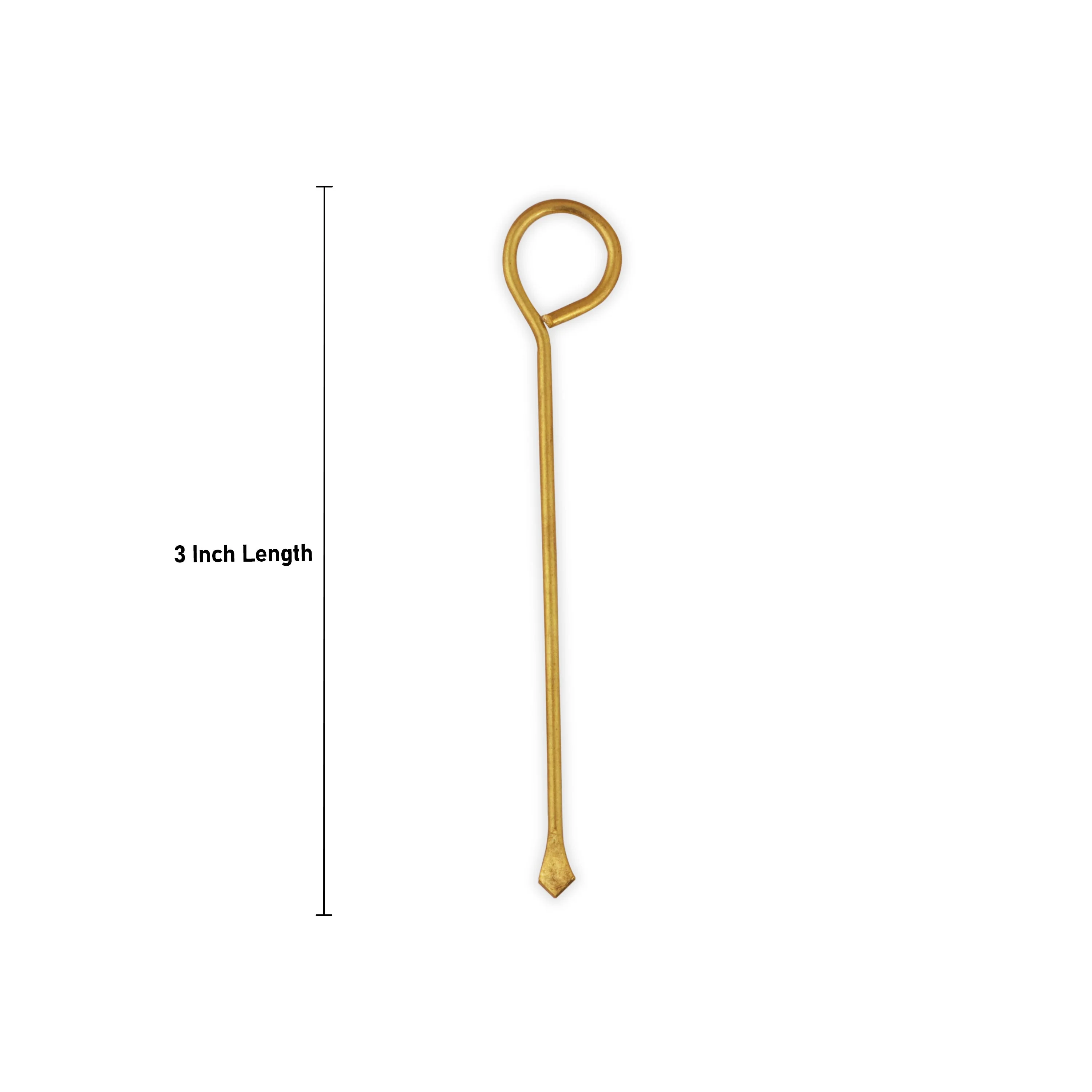 Brass Thiri Kambi - 3 Inches | Vilakku Thiri Thoondi for Pooja - Image 2