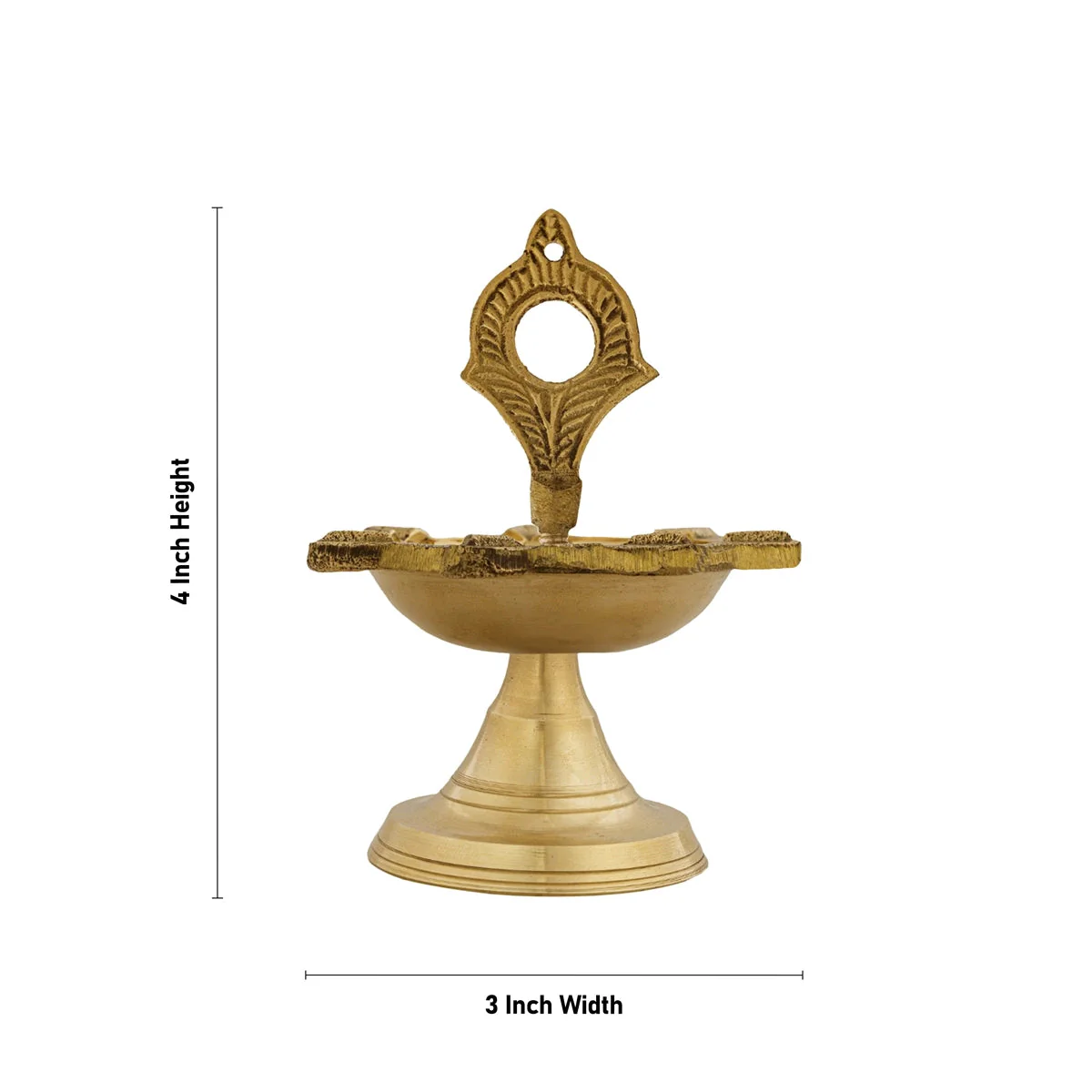 7 Face Brass Lamp With Base - 4 x 3 Inches | Brass Vilakku/ Brass Deepam/ Brass Pooja Diya for Home - Image 2