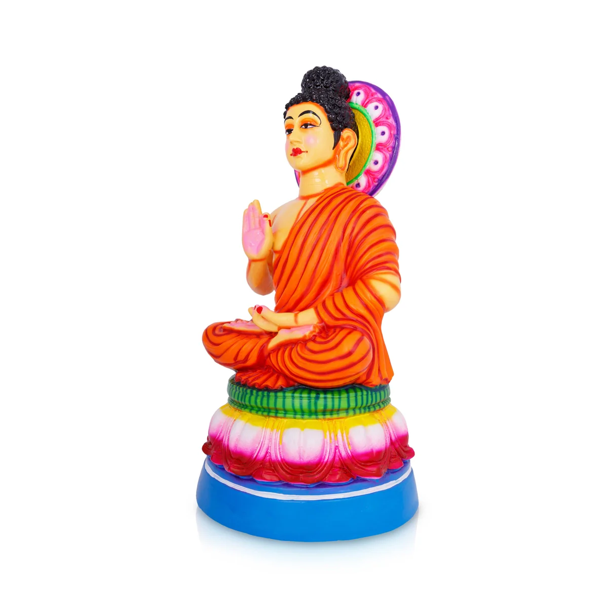 Buddha Statue Paper Mache Golu Bommai- 21 X 10.5 Inches | Navaratri Golu Gombe/ Giri Golu Doll/ Navratri Decor - Image 2