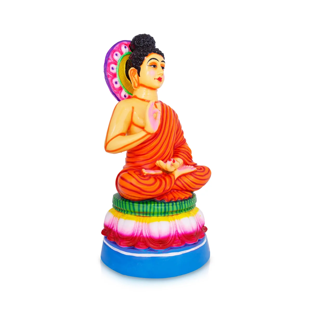 Buddha Statue Paper Mache Golu Bommai- 21 X 10.5 Inches | Navaratri Golu Gombe/ Giri Golu Doll/ Navratri Decor - Image 4