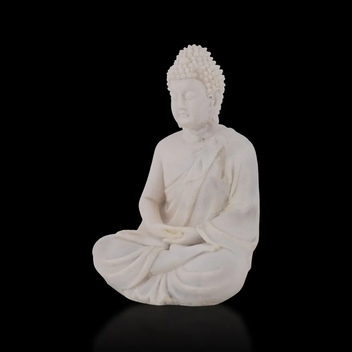 Buddha Statue Sitting On Base - 5 X 3.5 Inches | Resin Statue/ Buddha Idol/ Buddha Murti For Home & Worship - Image 2