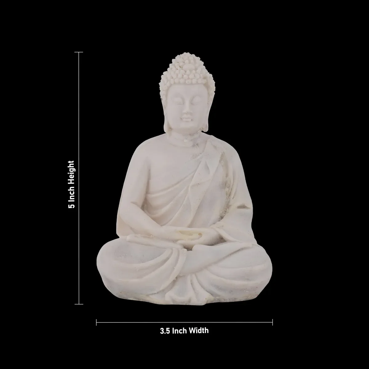 Buddha Statue Sitting On Base - 5 X 3.5 Inches | Resin Statue/ Buddha Idol/ Buddha Murti For Home & Worship - Image 4