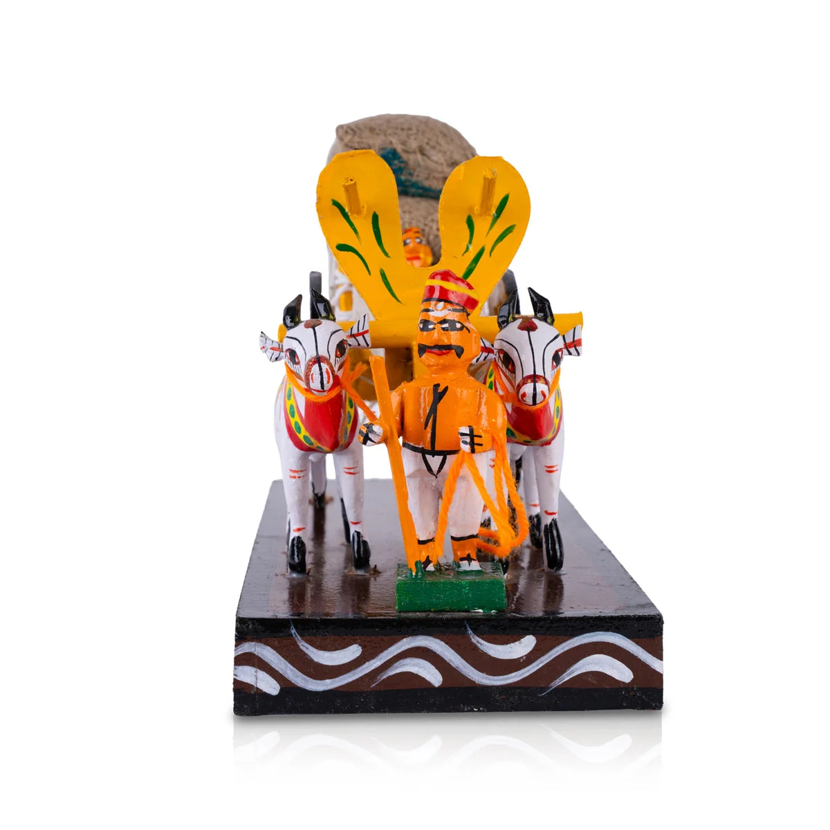Bullock Cart Kondapalli Toy - 7 X 10 Inches | Handmade Showpiece/ Wooden Statue For Golu Display & Home Decor - Image 3