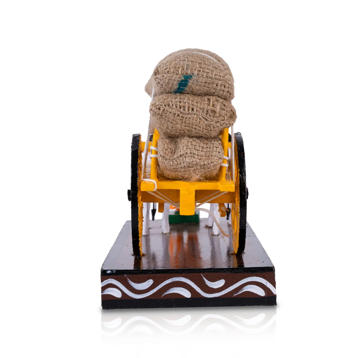Bullock Cart Kondapalli Toy - 7 X 10 Inches | Handmade Showpiece/ Wooden Statue For Golu Display & Home Decor - Image 5