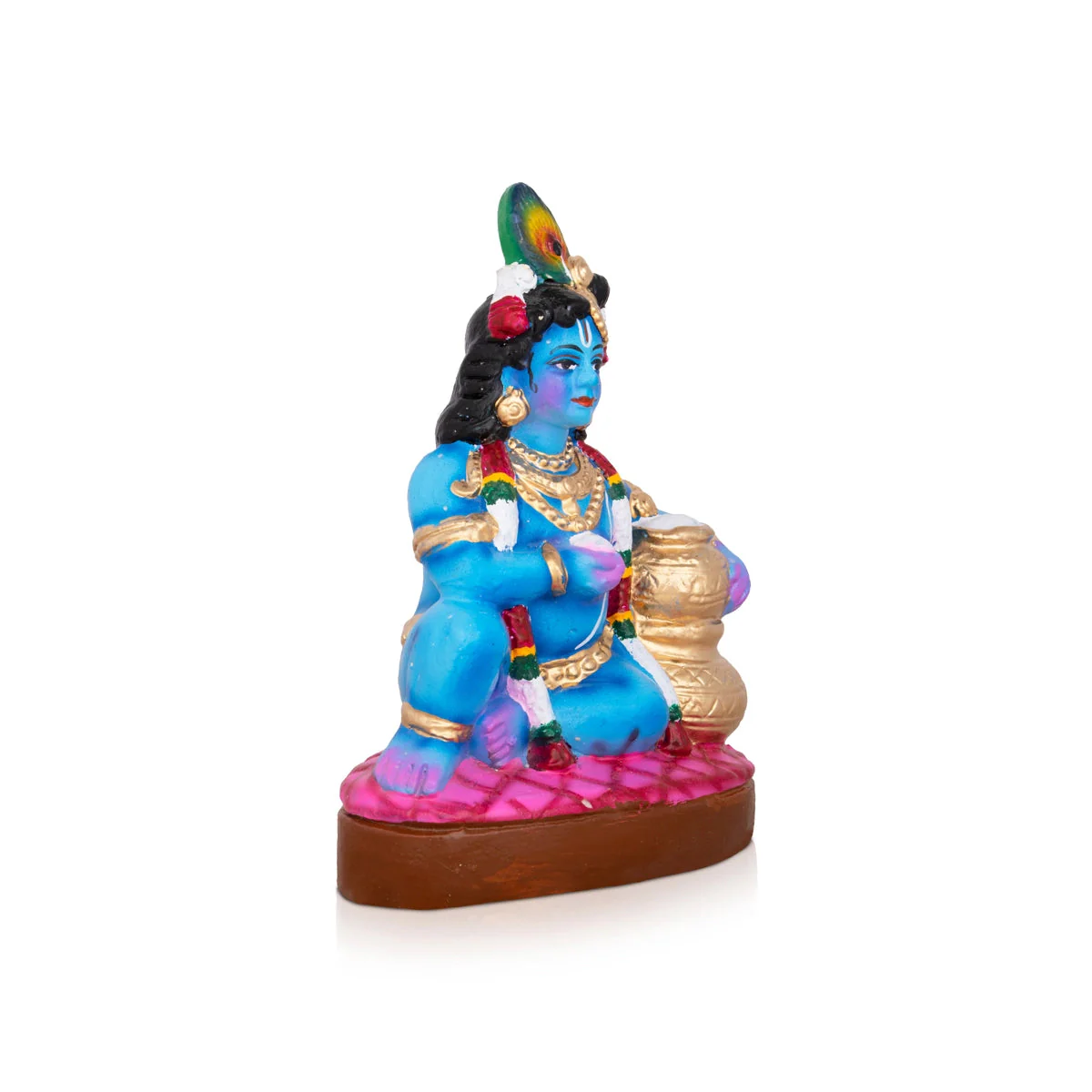 Butter Krishna Clay Golu Bommai - 9 x 6 Inches | Giri Golu Doll/ Navaratri Golu Bomma/Gombe/Bommai - Image 3
