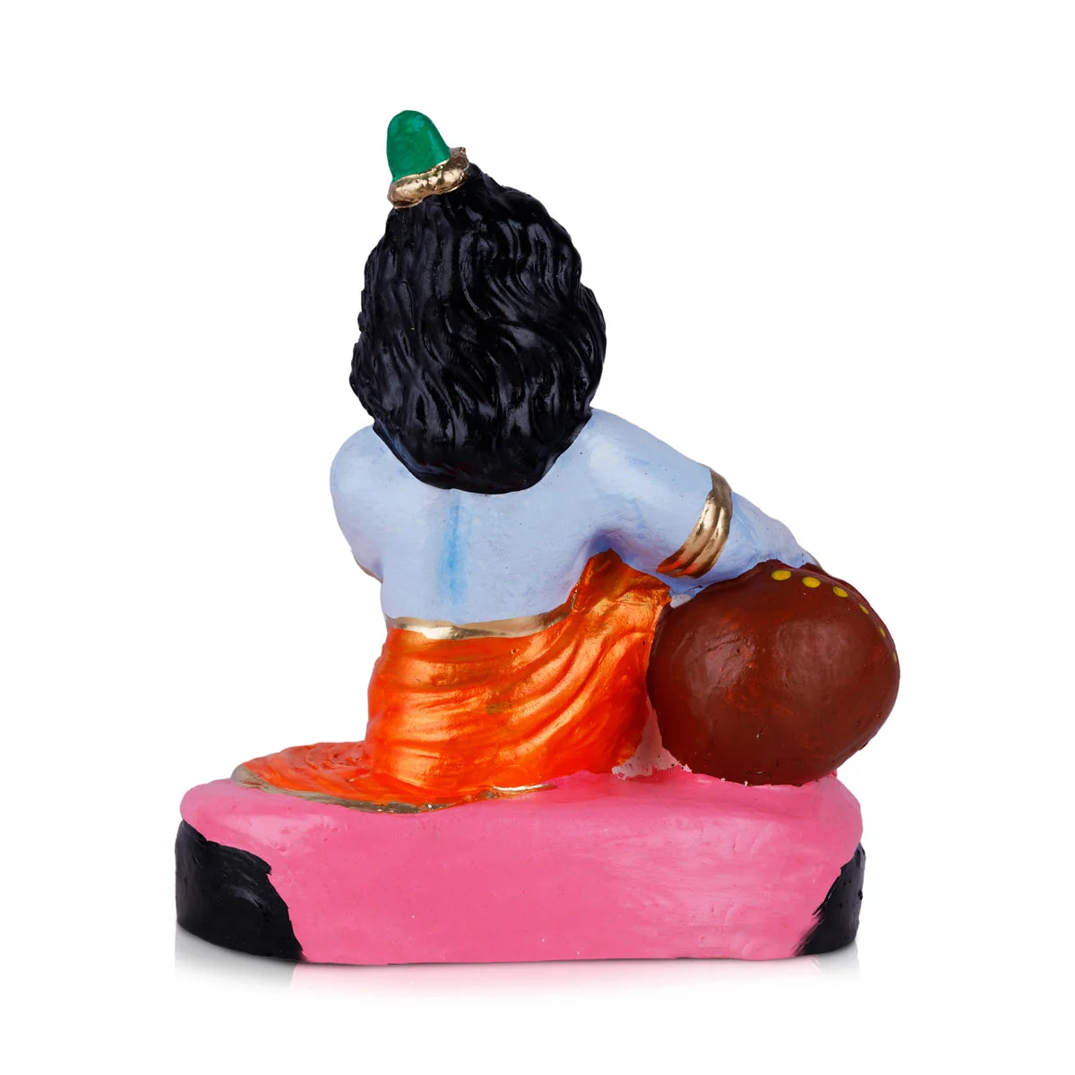 Butter Krishna Clay Golu Bommai - 7 x 6 Inches | Giri Golu Doll/ Navaratri Golu Bommai/Gombe - Image 4