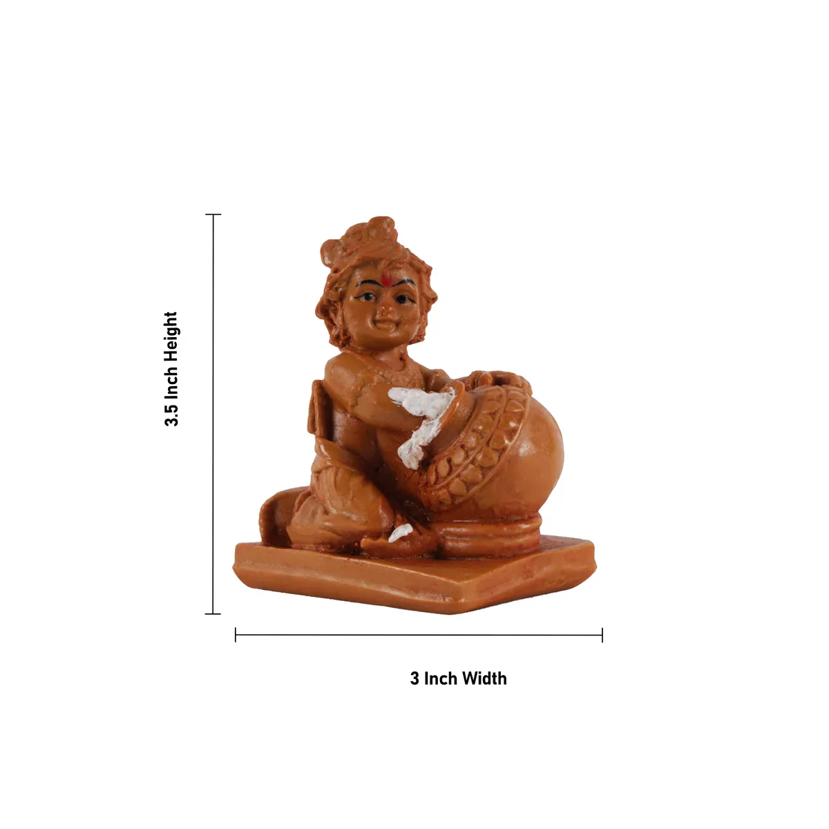 Butter Krishna Idol - 3.5 x 3 Inches | Krishnan Statue for Home Decor - Image 11