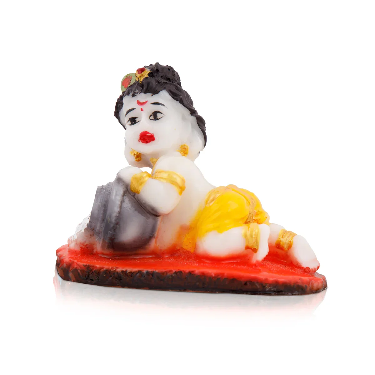 Butter Krishna Idol - 3.5 x 3 Inches | Krishnan Statue for Home Decor - Image 3
