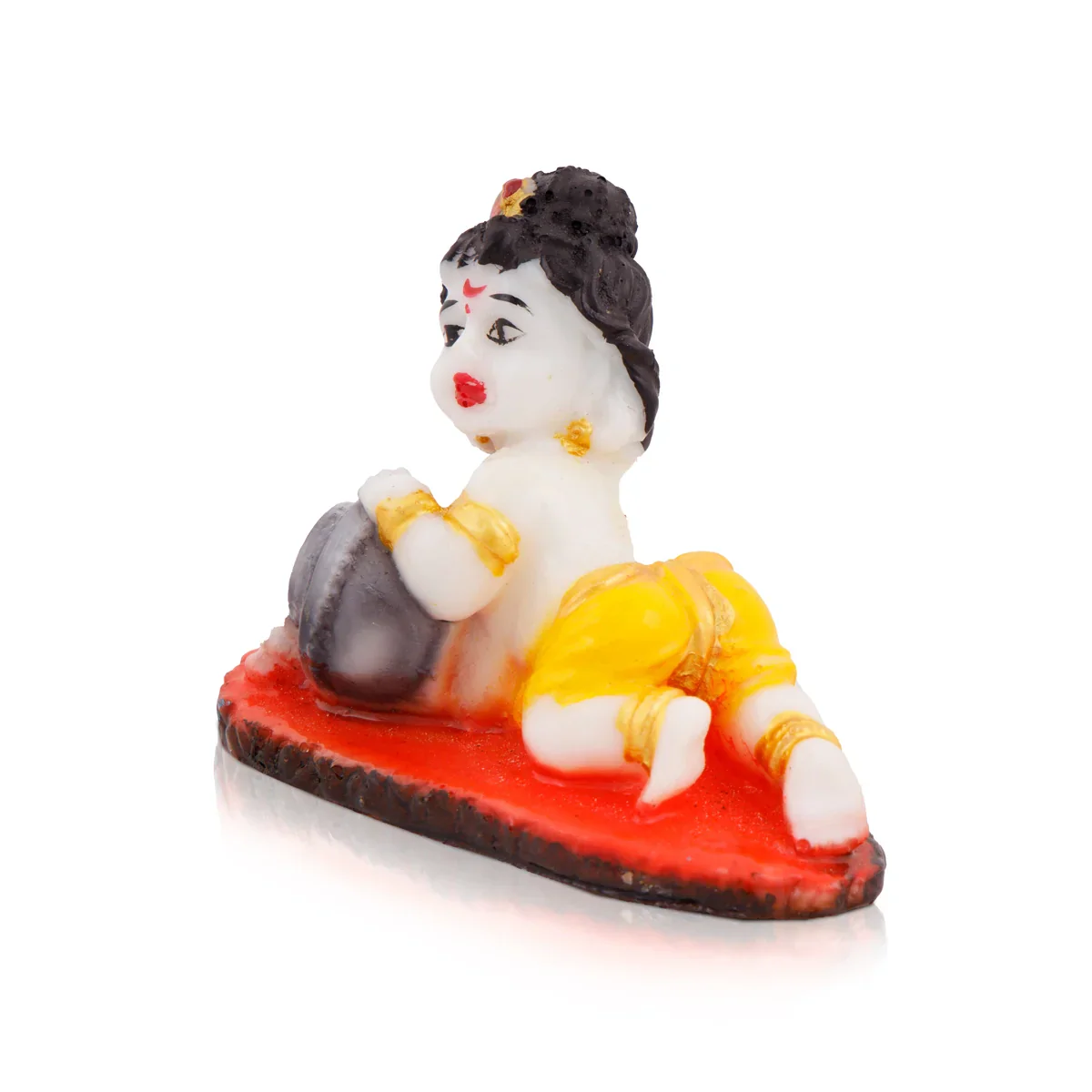 Butter Krishna Idol - 3.5 x 3 Inches | Krishnan Statue for Home Decor - Image 4