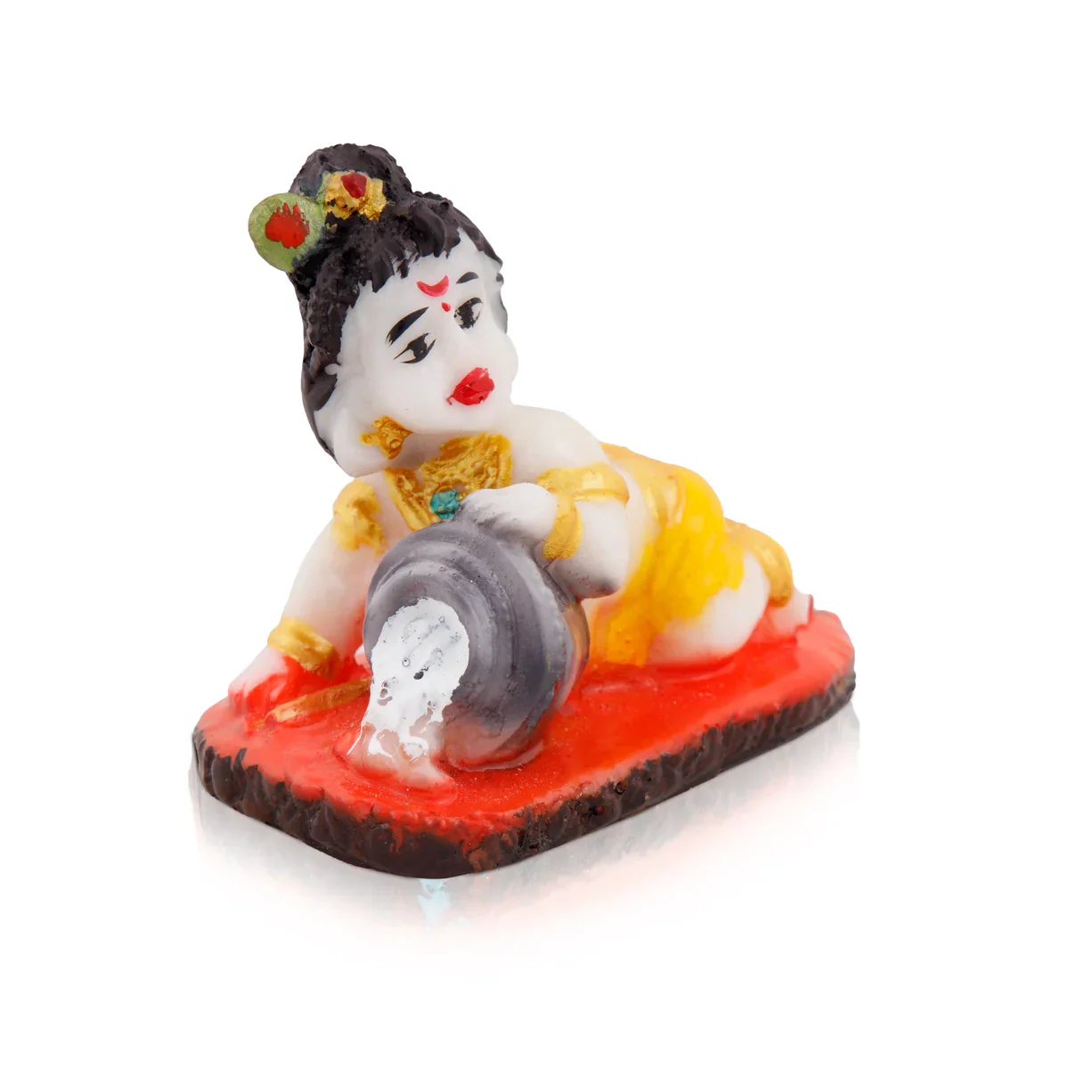 Butter Krishna Idol - 3.5 x 3 Inches | Krishnan Statue for Home Decor - Image 5