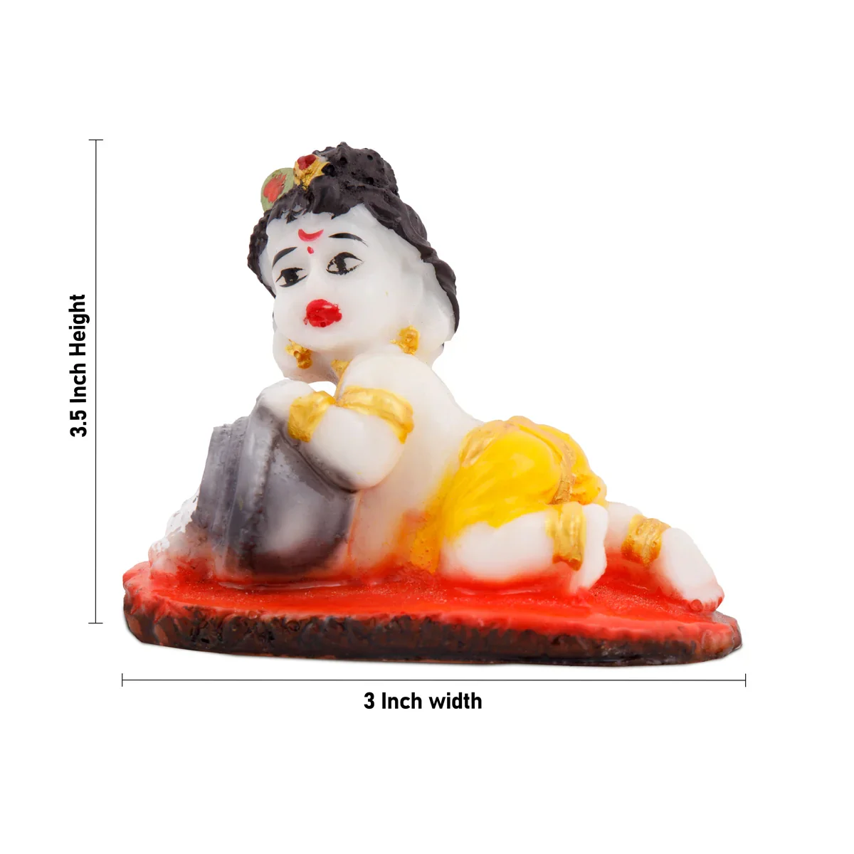 Butter Krishna Idol - 3.5 x 3 Inches | Krishnan Statue for Home Decor - Image 7