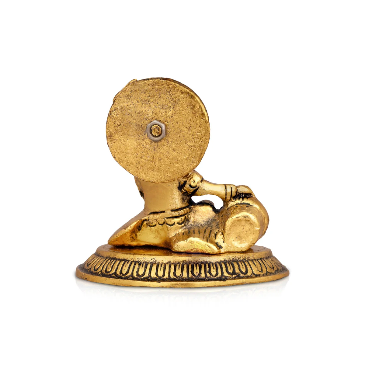 Butter Krishna Idol - 3 x 3.5 Inches | Aluminium Krishna Idol/ Gold Polish Krishna Statue for Pooja - Image 5