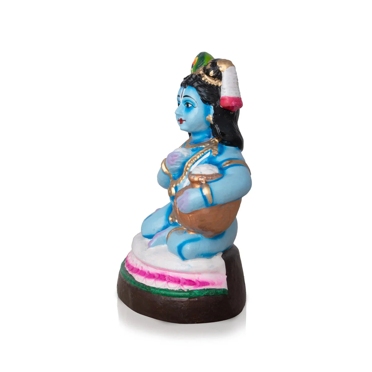 Butter Krishna Clay Golu Bommai - 9 x 6 Inches | Giri Golu Doll/ Navaratri Golu Bomma/Gombe/Bommai - Image 3
