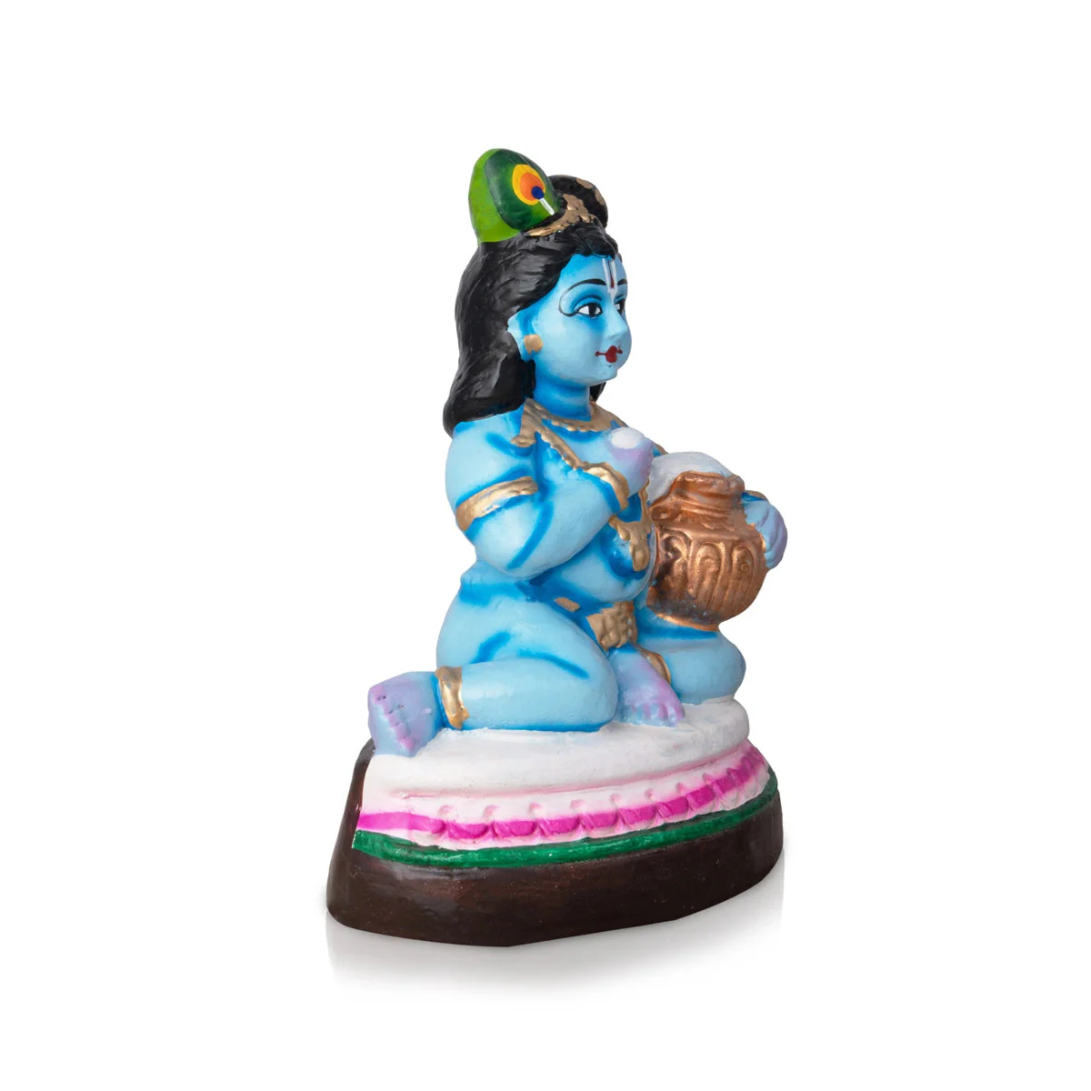Butter Krishna Clay Golu Bommai - 9 x 6 Inches | Giri Golu Doll/ Navaratri Golu Bomma/Gombe/Bommai - Image 4
