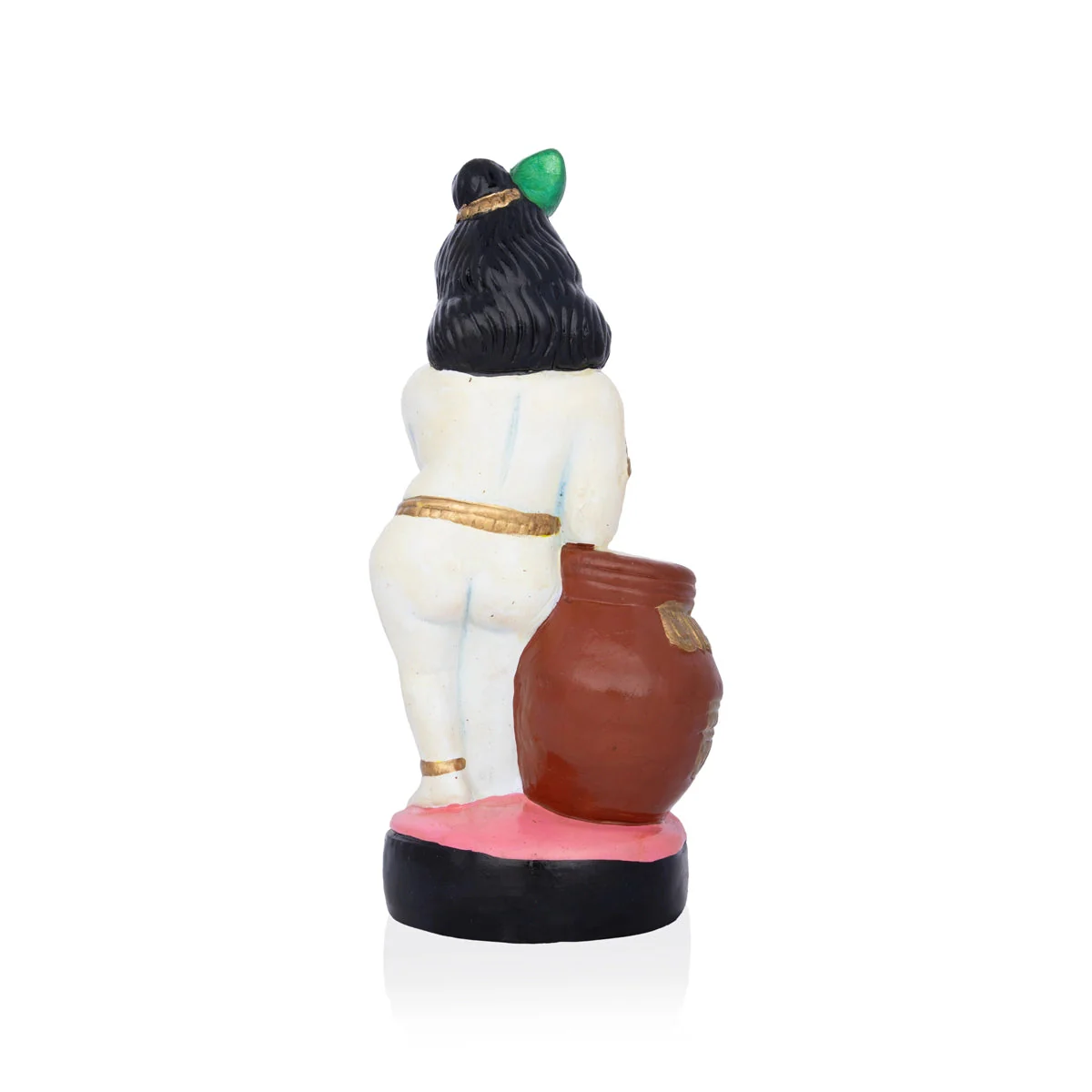 Butter Krishna Murti Clay Golu Bommai - 9.5 x 4 Inches | Giri Golu Doll/ Navaratri Golu Bommai/ Gombe - Image 4