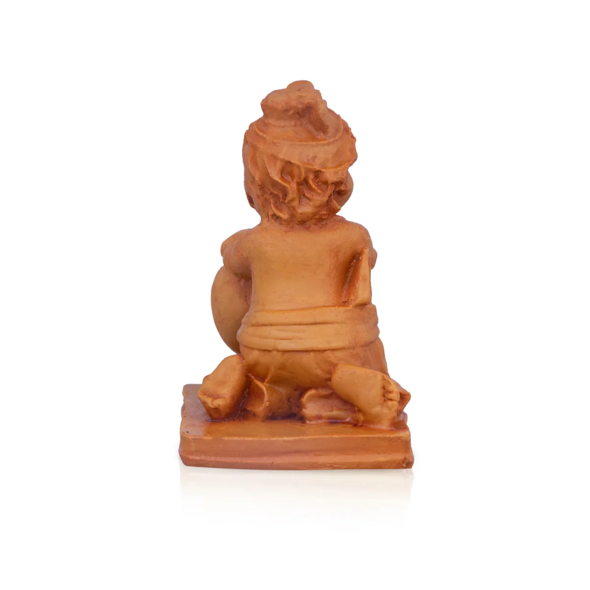 Butter Krishna Murti With Pot - 4 x 3 Inches | Resin Statue/ Wooden Polish Krishna Statue With Base for Pooja - Image 5