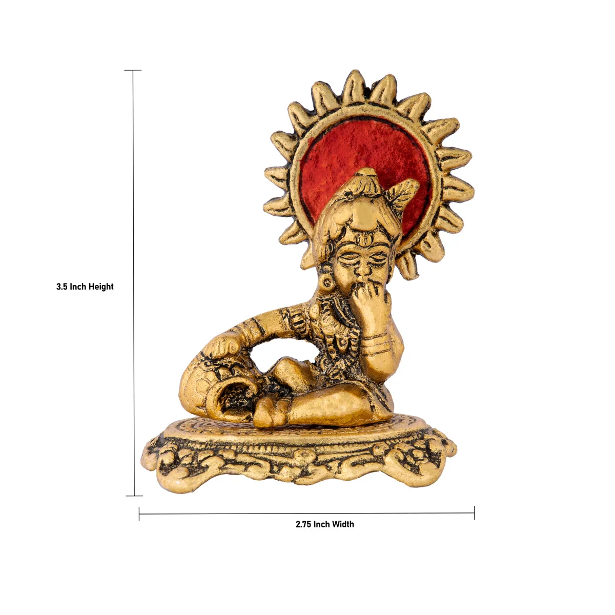 Butter Krishna Statue - 3.5 x 2.75 Inches | Aluminium Krishna Idol for Pooja/ 75 Gms Approx - Image 5